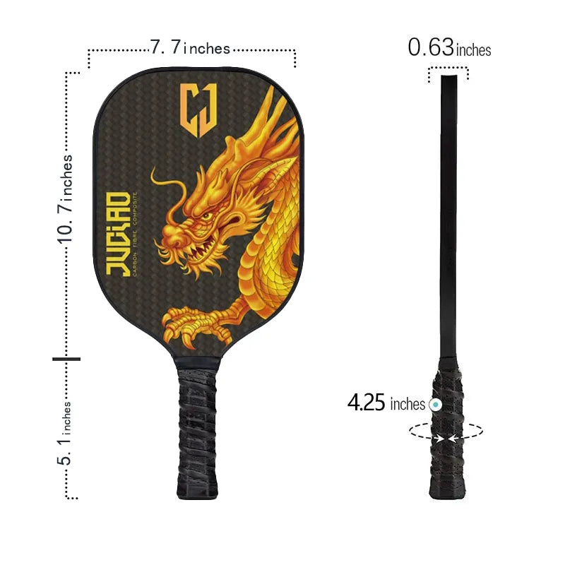 Premium Carbon Fiber Pickleball Paddle with Dragon Logo - DocDink.com