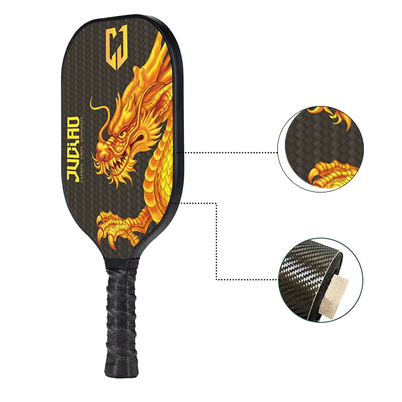 Premium Carbon Fiber Pickleball Paddle with Dragon Logo - DocDink.com