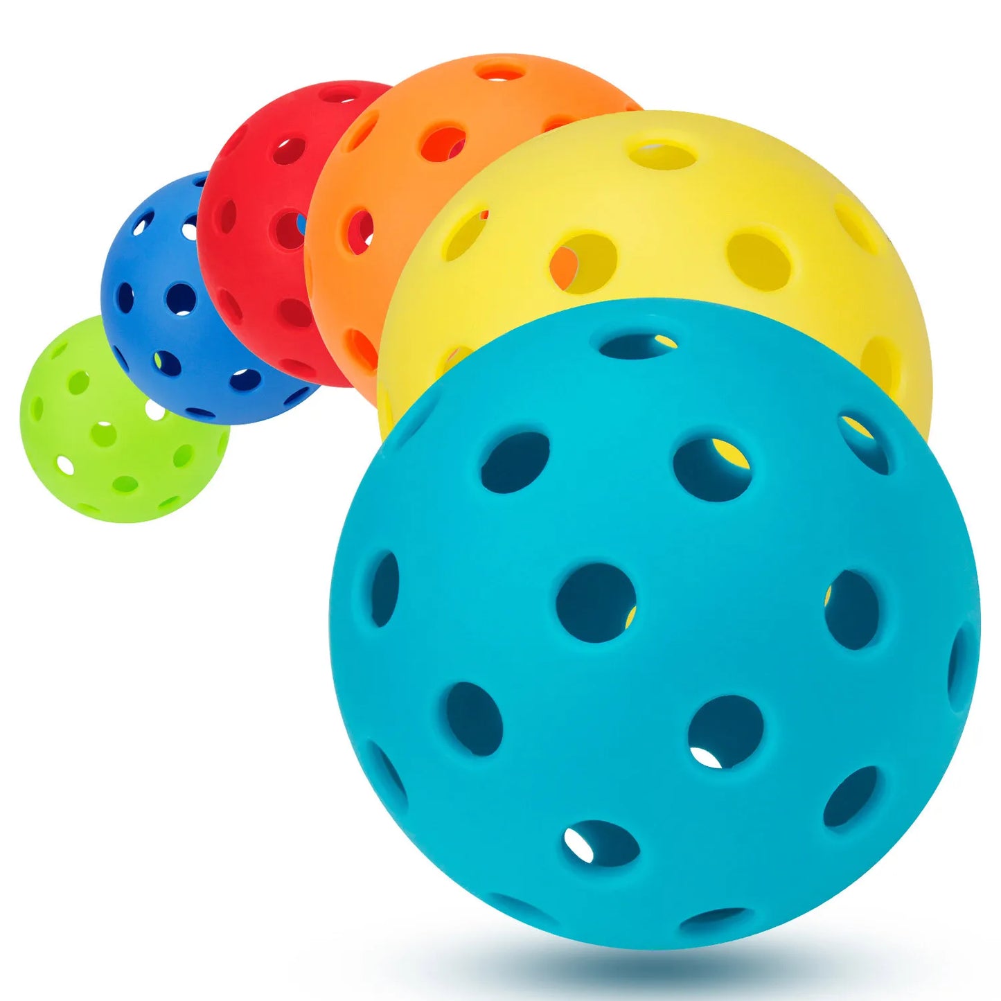 6-ball Set of Colorful Pickleball Balls | For Outdoor Competition - DocDink.com