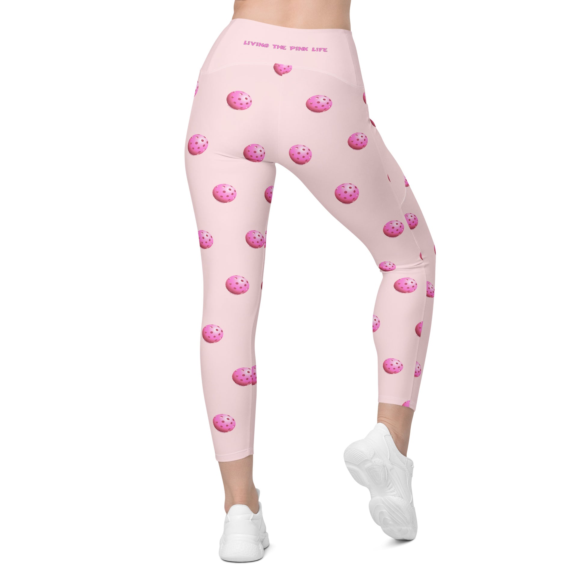 Pickleball Leggings with pockets - "Living the Pink Life" - #pink - DocDink.com