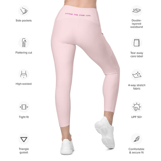 Pickleball Leggings - "Living the Pink Life" - DocDink.com