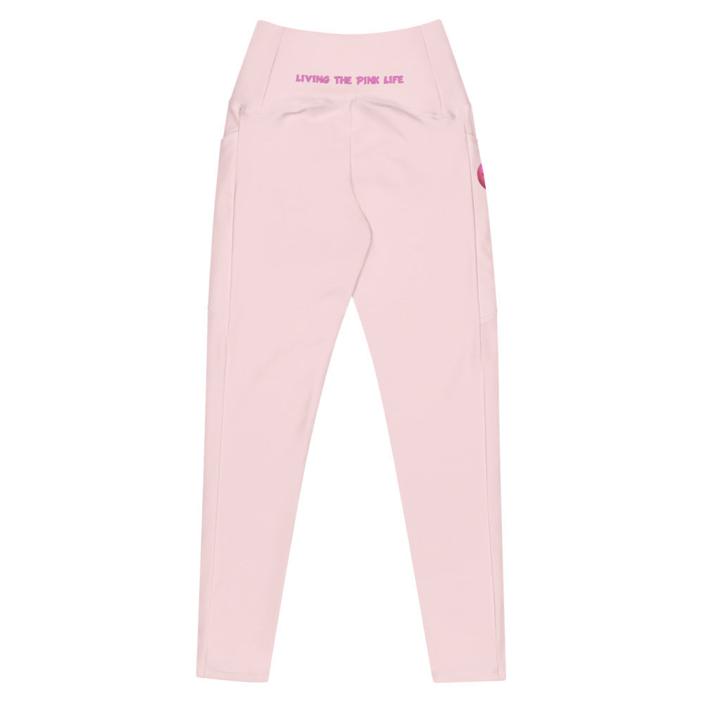 Pickleball Leggings with pockets - "Living the Pink Life" - #pinkpocket - DocDink.com