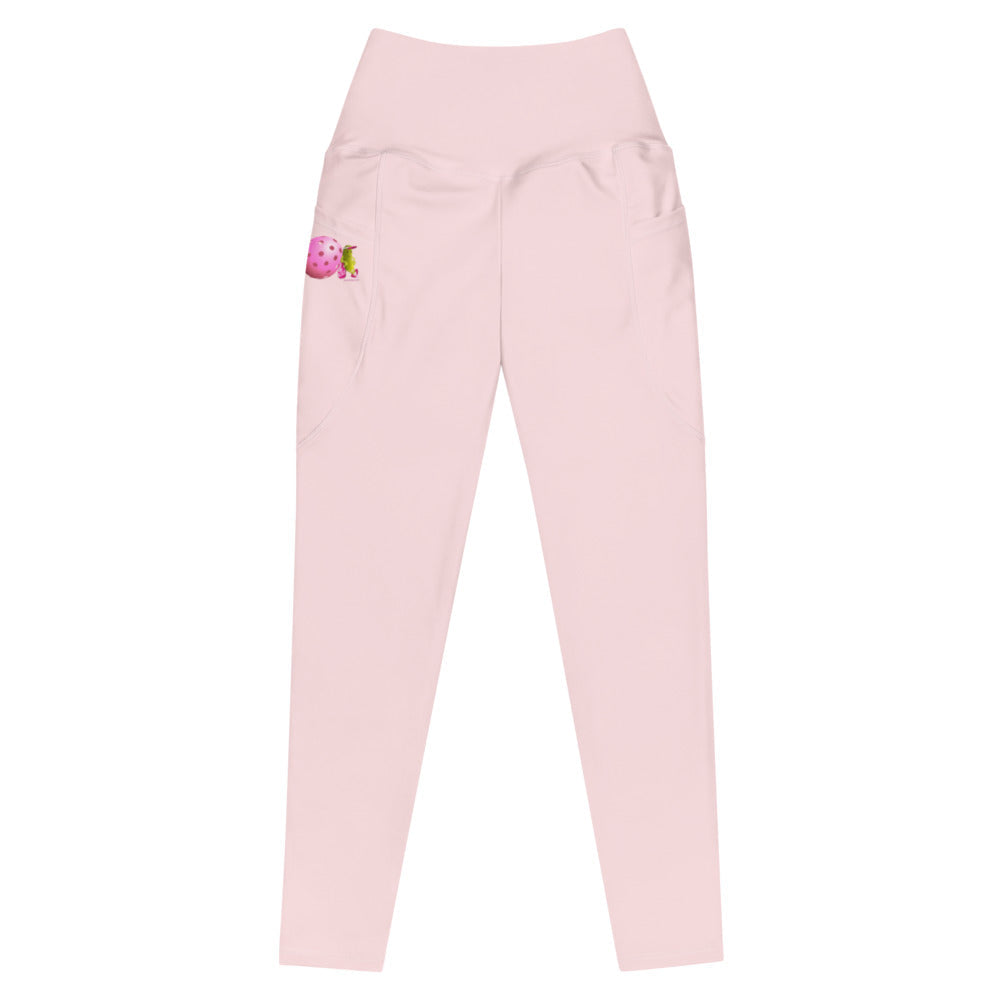 Pickleball Leggings with pockets - "Living the Pink Life" - #pinkpocket - DocDink.com