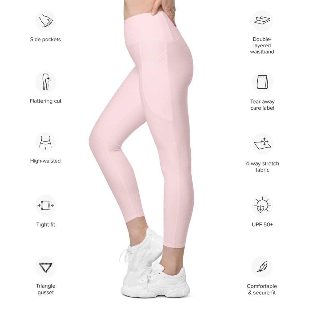 Pickleball Leggings with pockets - "Living the Pink Life" - #pinkpocket - DocDink.com