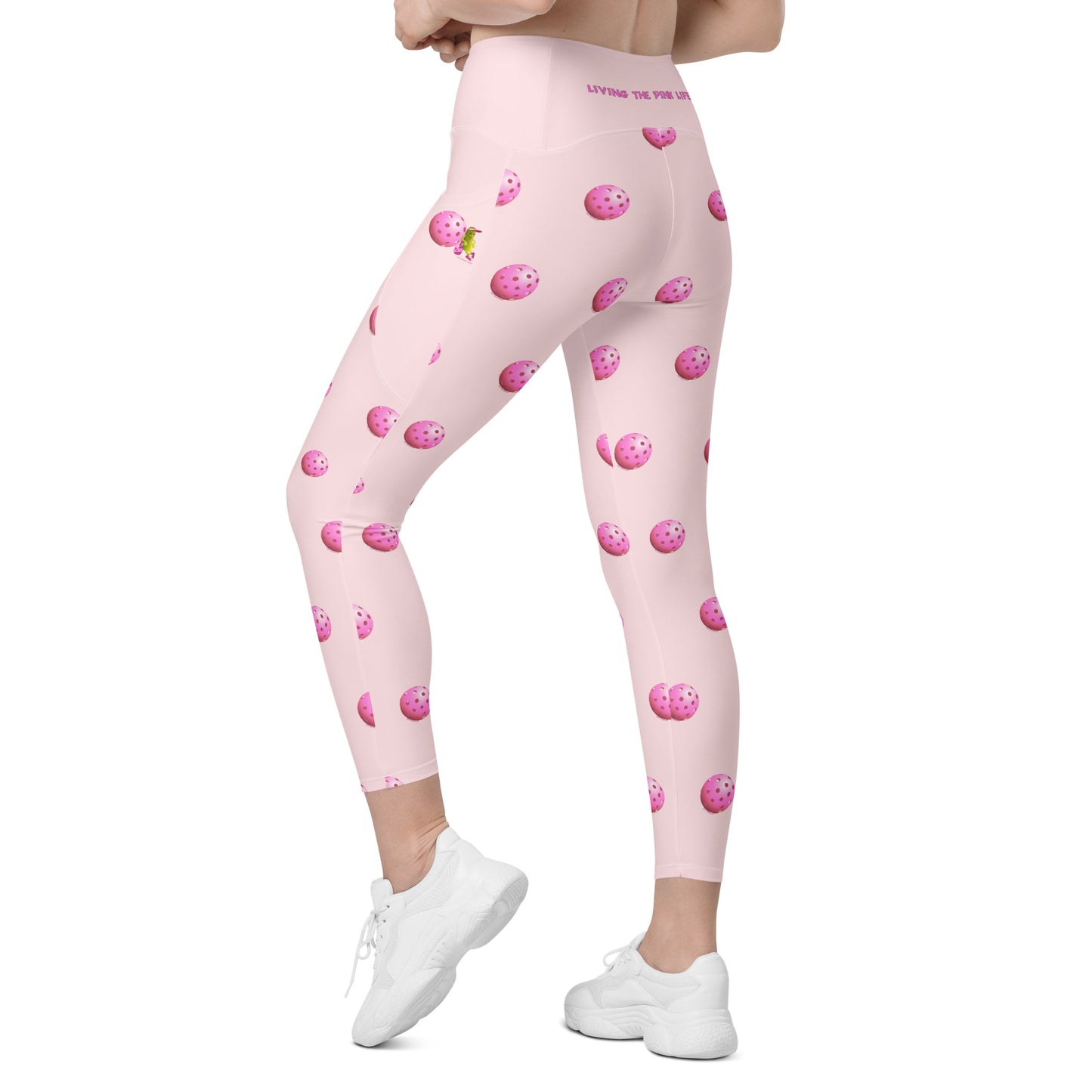 Pickleball Leggings with pockets - "Living the Pink Life" - #pink - DocDink.com