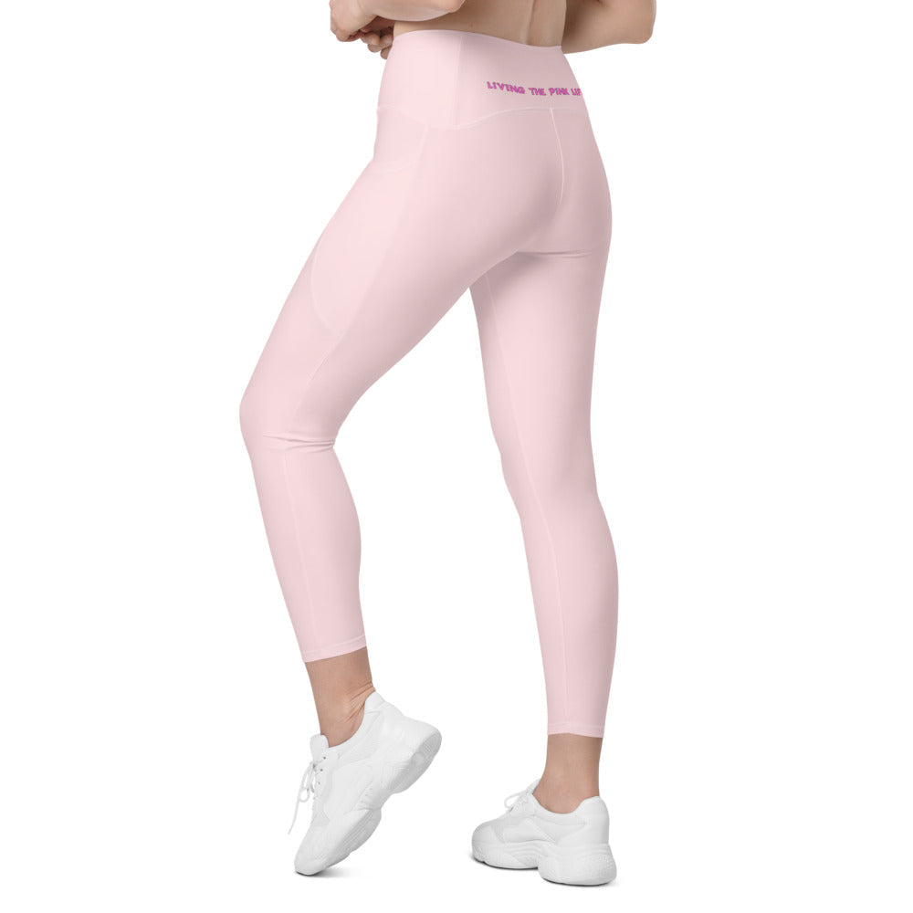 Pickleball Leggings with pockets - "Living the Pink Life" - #pinkpocket - DocDink.com