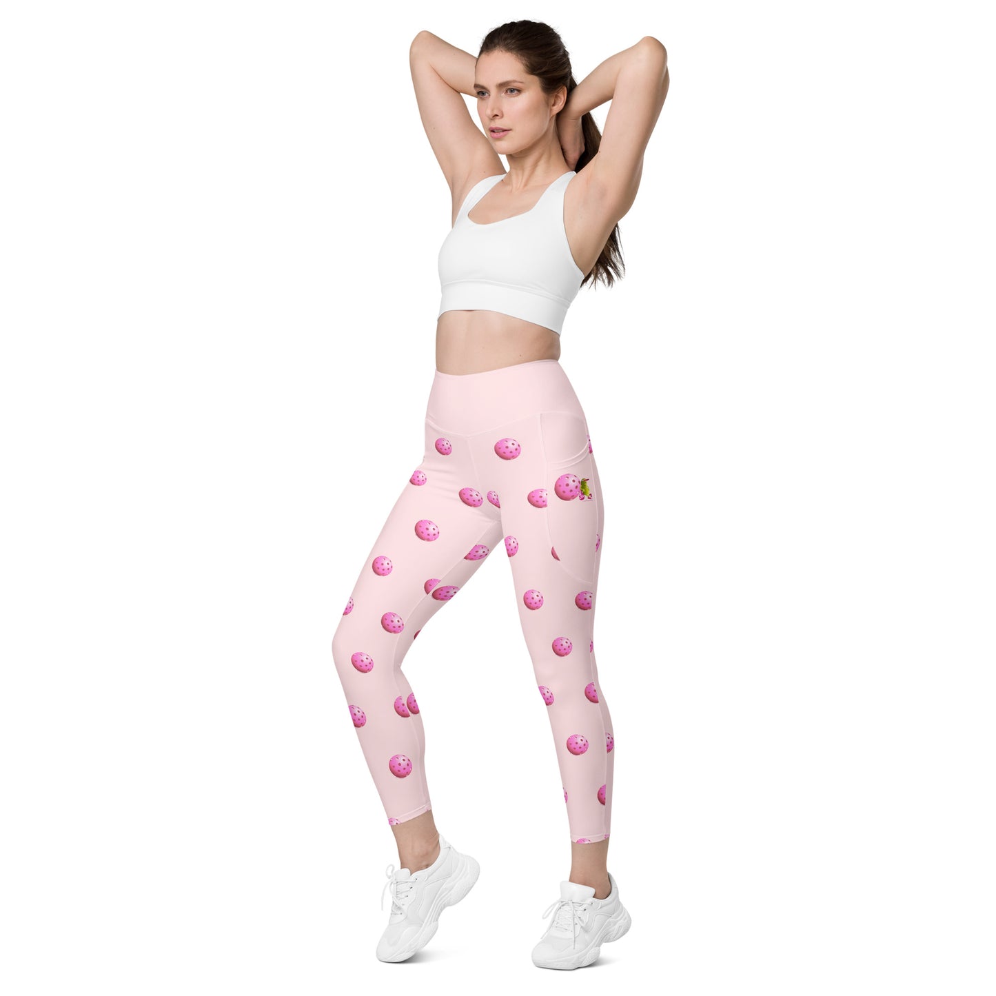 Pickleball Leggings with pockets - "Living the Pink Life" - #pink - DocDink.com