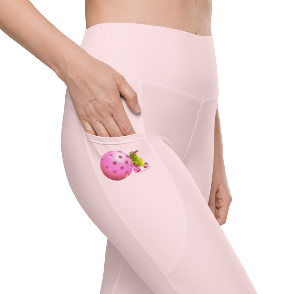 Pickleball Leggings with pockets - "Living the Pink Life" - #pinkpocket - DocDink.com