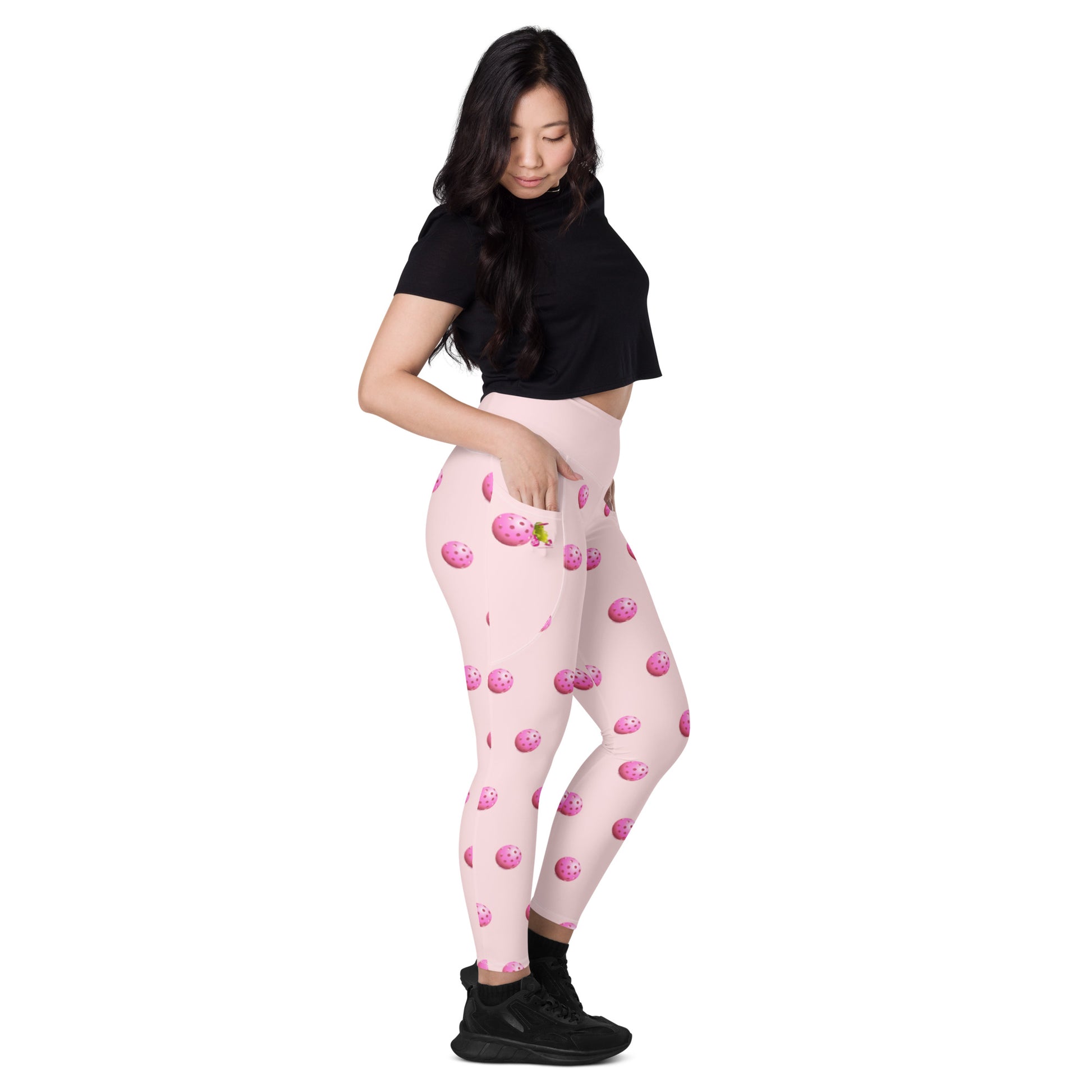 Pickleball Leggings with pockets - "Living the Pink Life" - #pink - DocDink.com