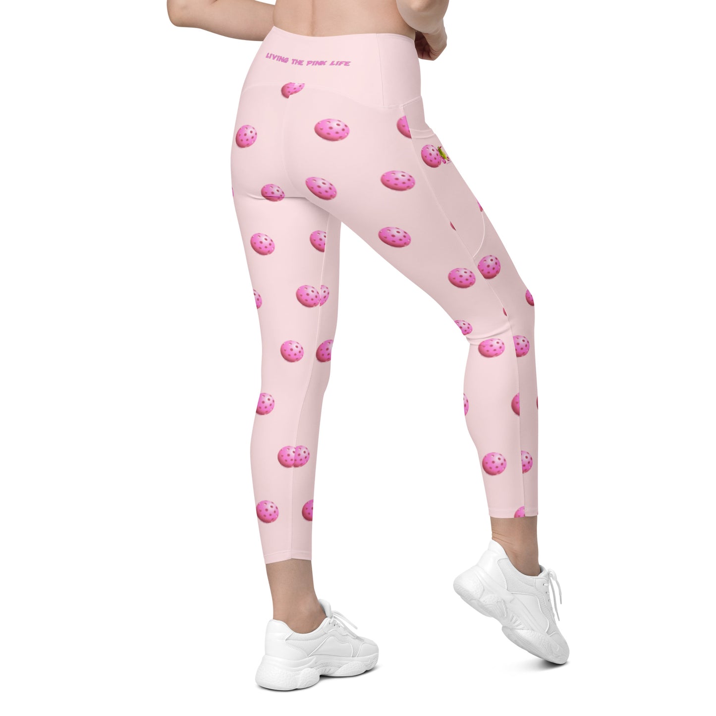 Pickleball Leggings with pockets - "Living the Pink Life" - #pink - DocDink.com