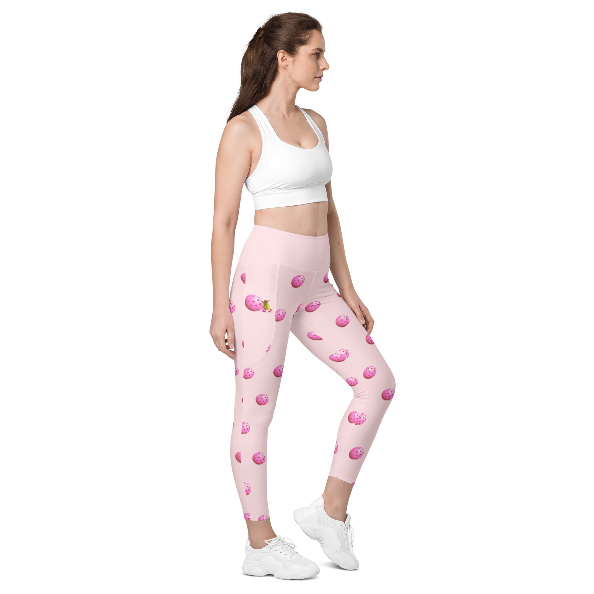 Pickleball Leggings with pockets - "Living the Pink Life" - #pink - DocDink.com