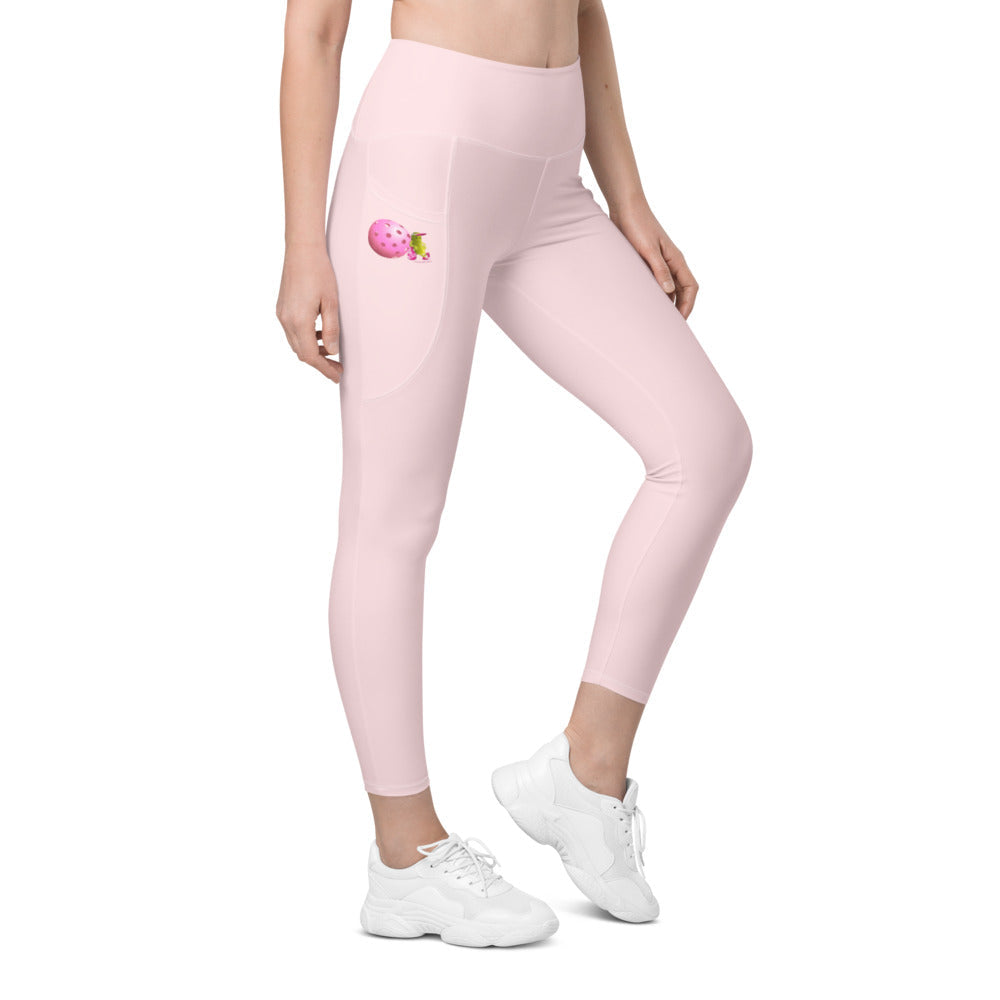 Pickleball Leggings with pockets - "Living the Pink Life" - #pinkpocket - DocDink.com