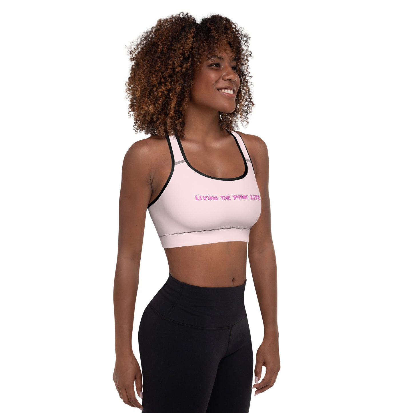 Padded Sports Bra - "Living the Pink Life" - #pink - DocDink.com