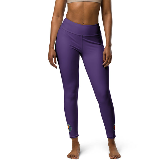 Pickleball Leggings - "Living in the Sweet Spot" emblem - Purple - DocDink.com