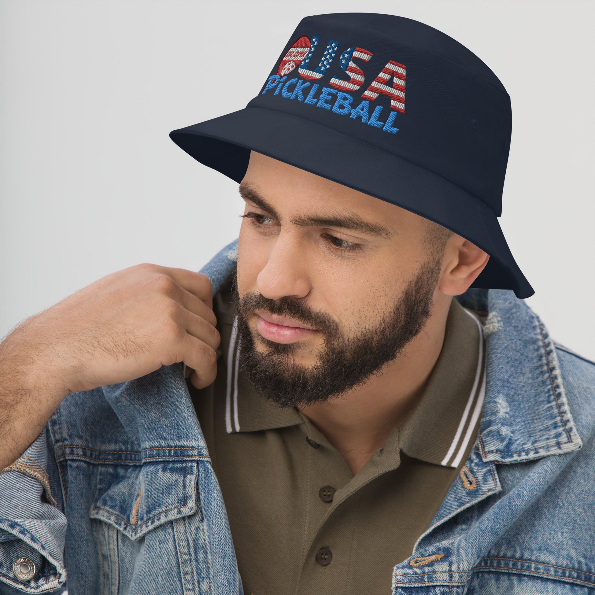 Bucket Hat - "Pickleball USA" w/paddle - DocDink.com