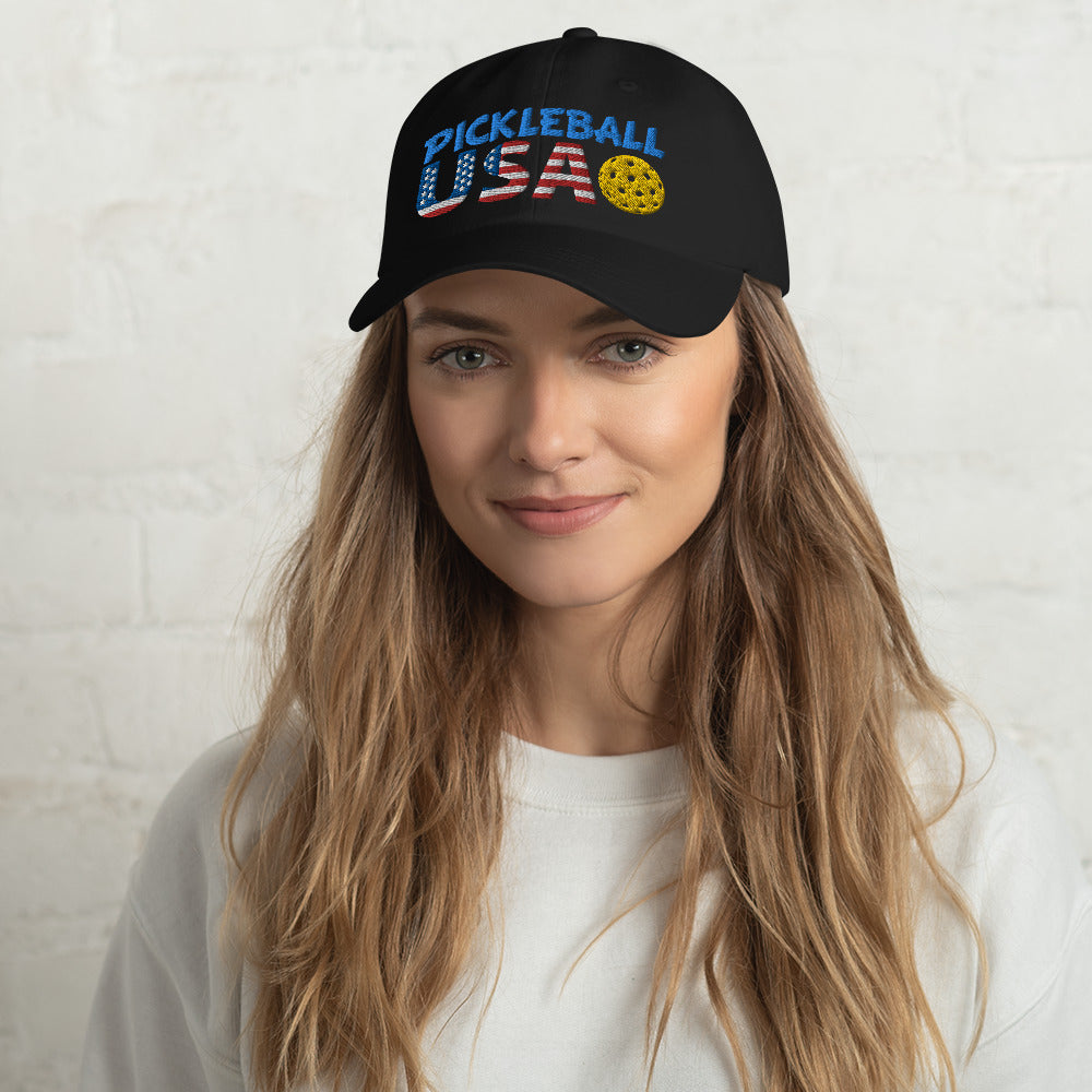 Dad Hat - "Pickleball USA" + ball - DocDink.com