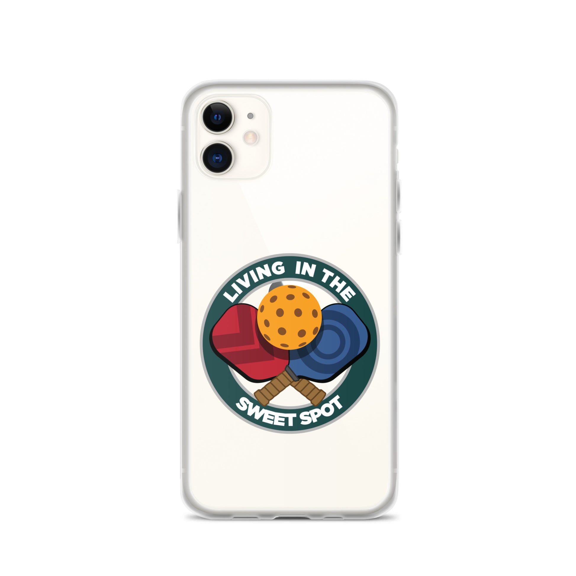 iPhone® Pickleball Case - "Living in the Sweet Spot" emblem - DocDink.com