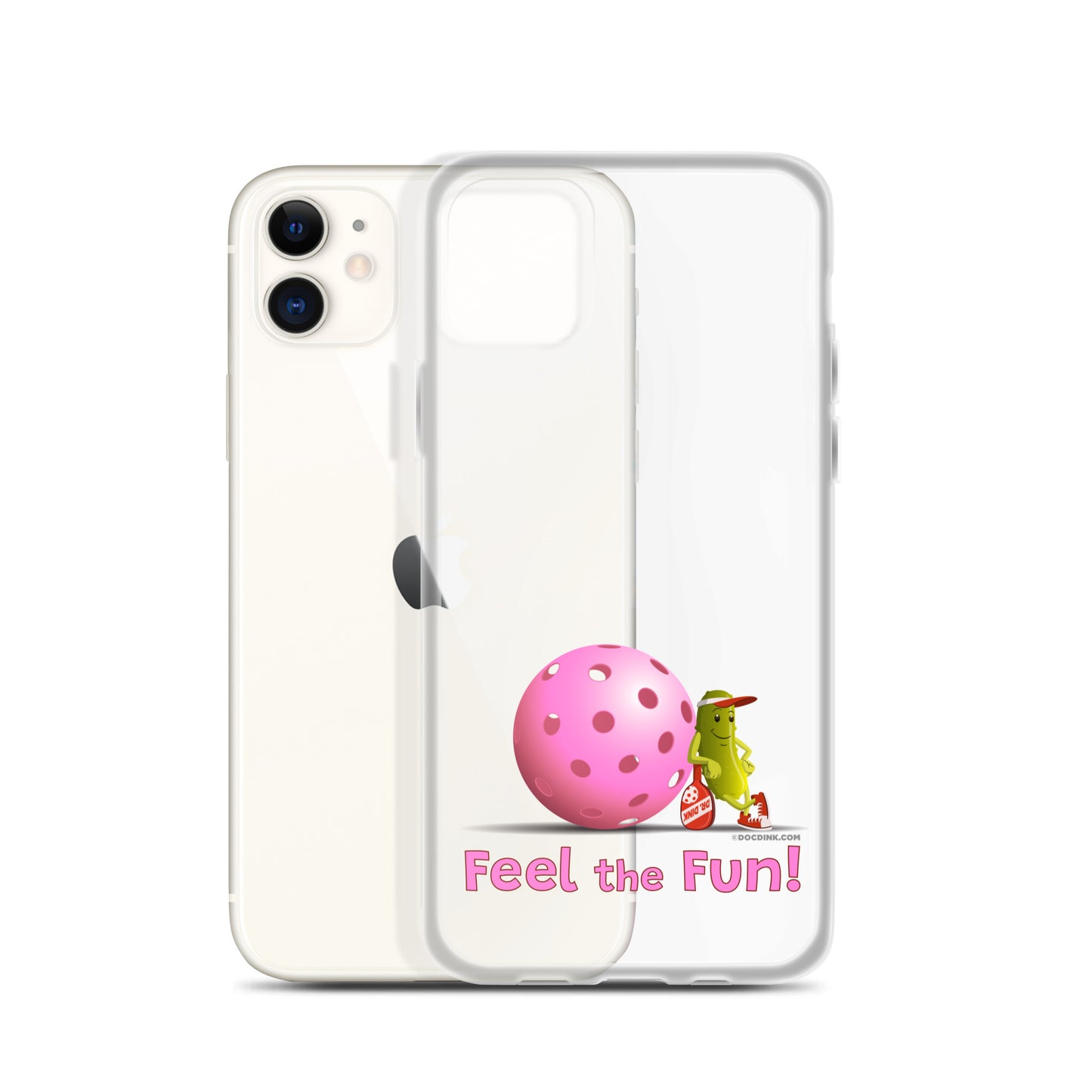 Pickleball iPhone® Case - Resting Pickleball - "Feel the Fun" #pink - DocDink.com