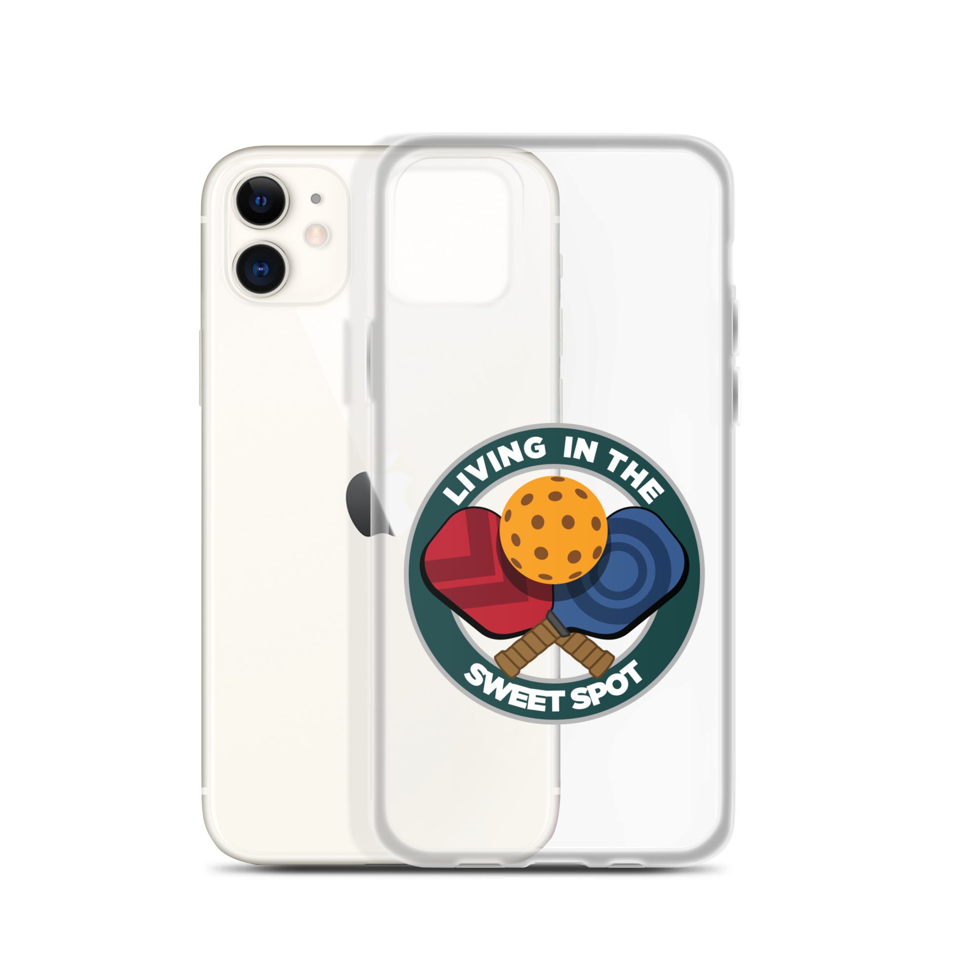 iPhone® Pickleball Case - "Living in the Sweet Spot" emblem - DocDink.com