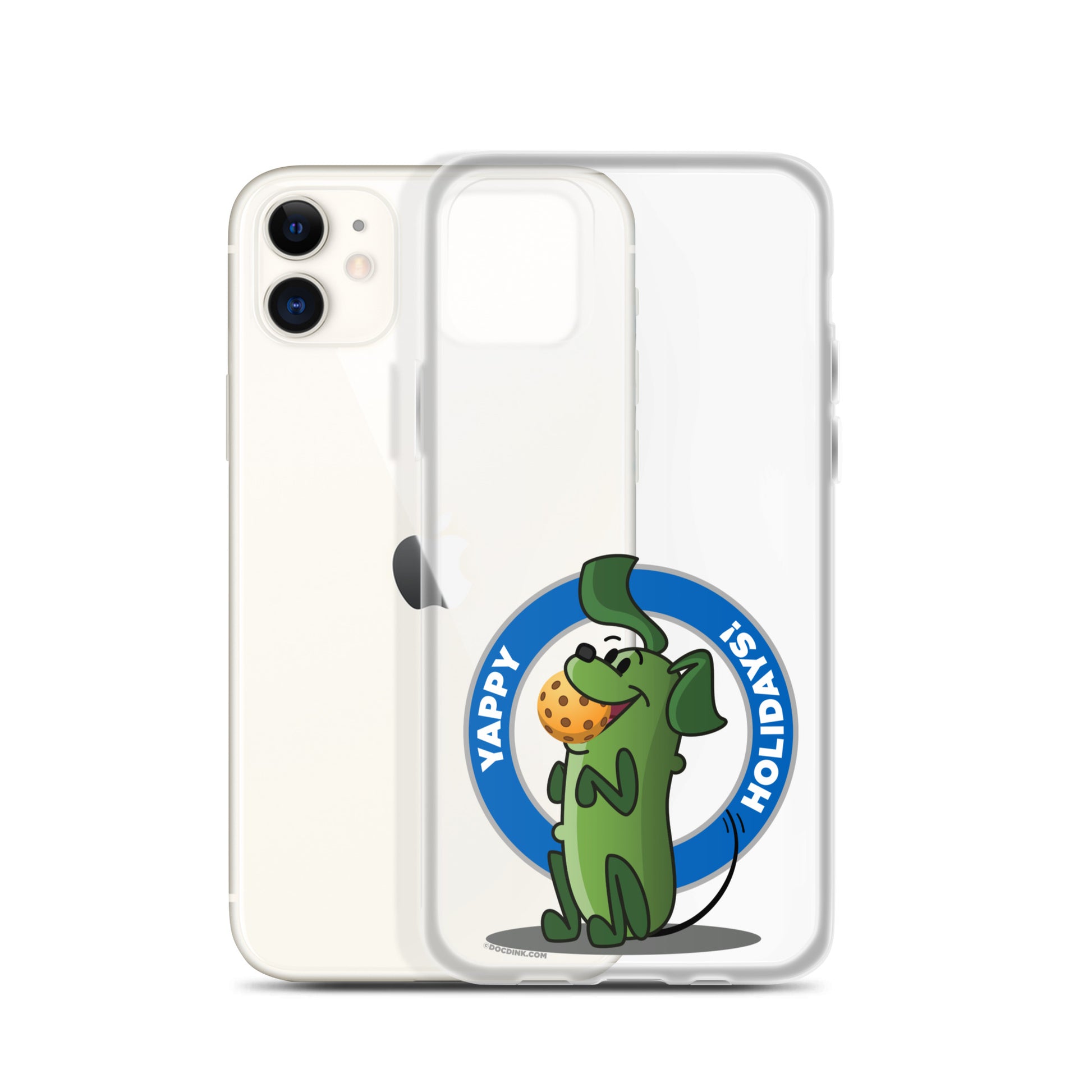 iPhone® Pickleball Case - Pickles "Yappy Holidays" - DocDink.com