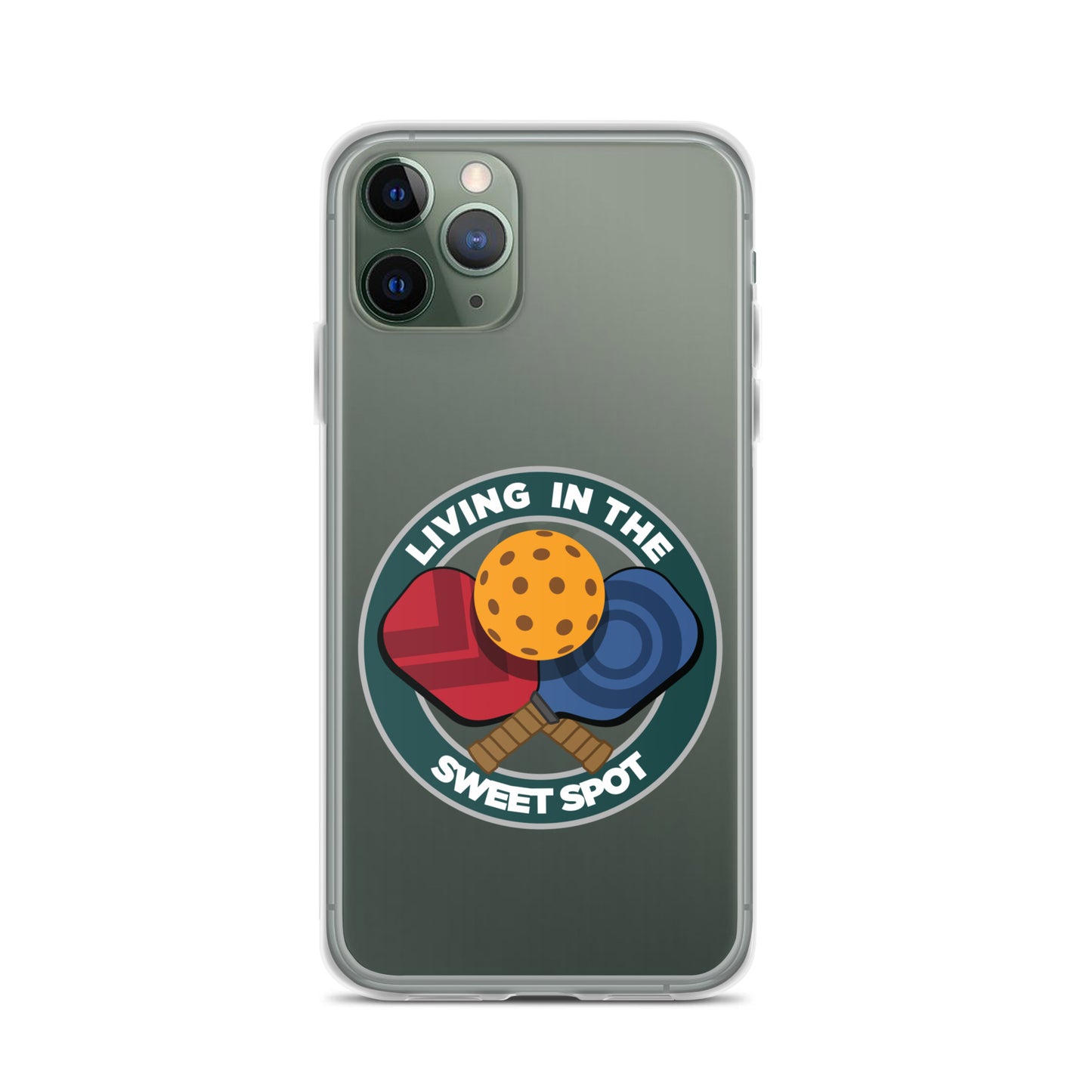 iPhone® Pickleball Case - "Living in the Sweet Spot" emblem - DocDink.com