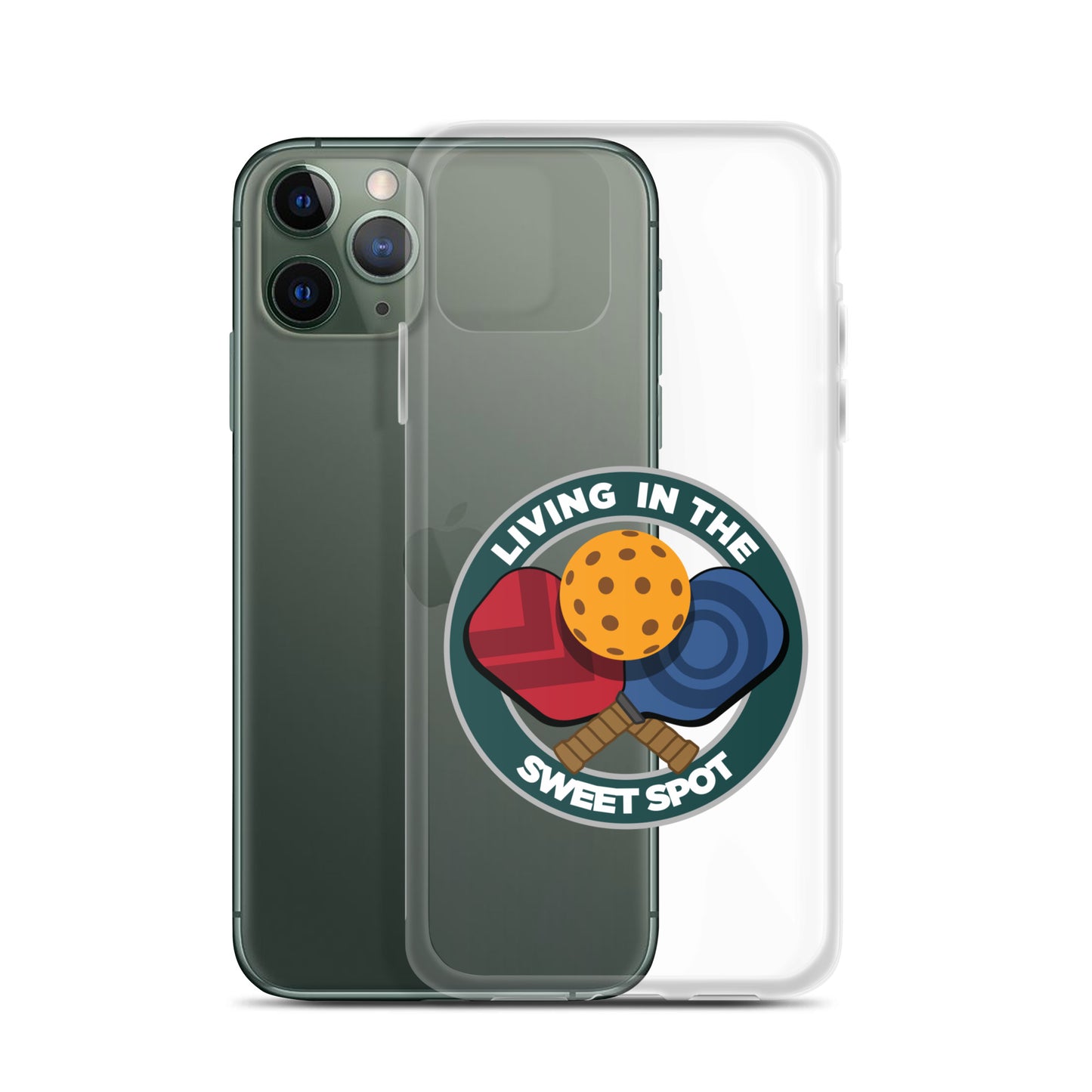 iPhone® Pickleball Case - "Living in the Sweet Spot" emblem - DocDink.com