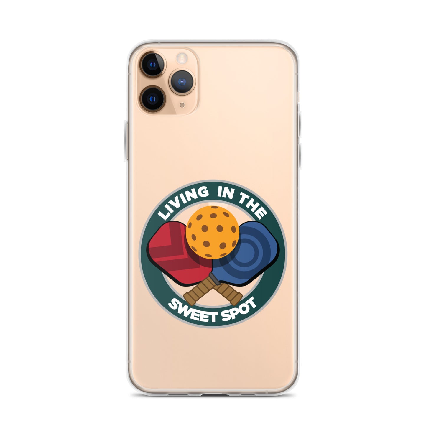 iPhone® Pickleball Case - "Living in the Sweet Spot" emblem - DocDink.com