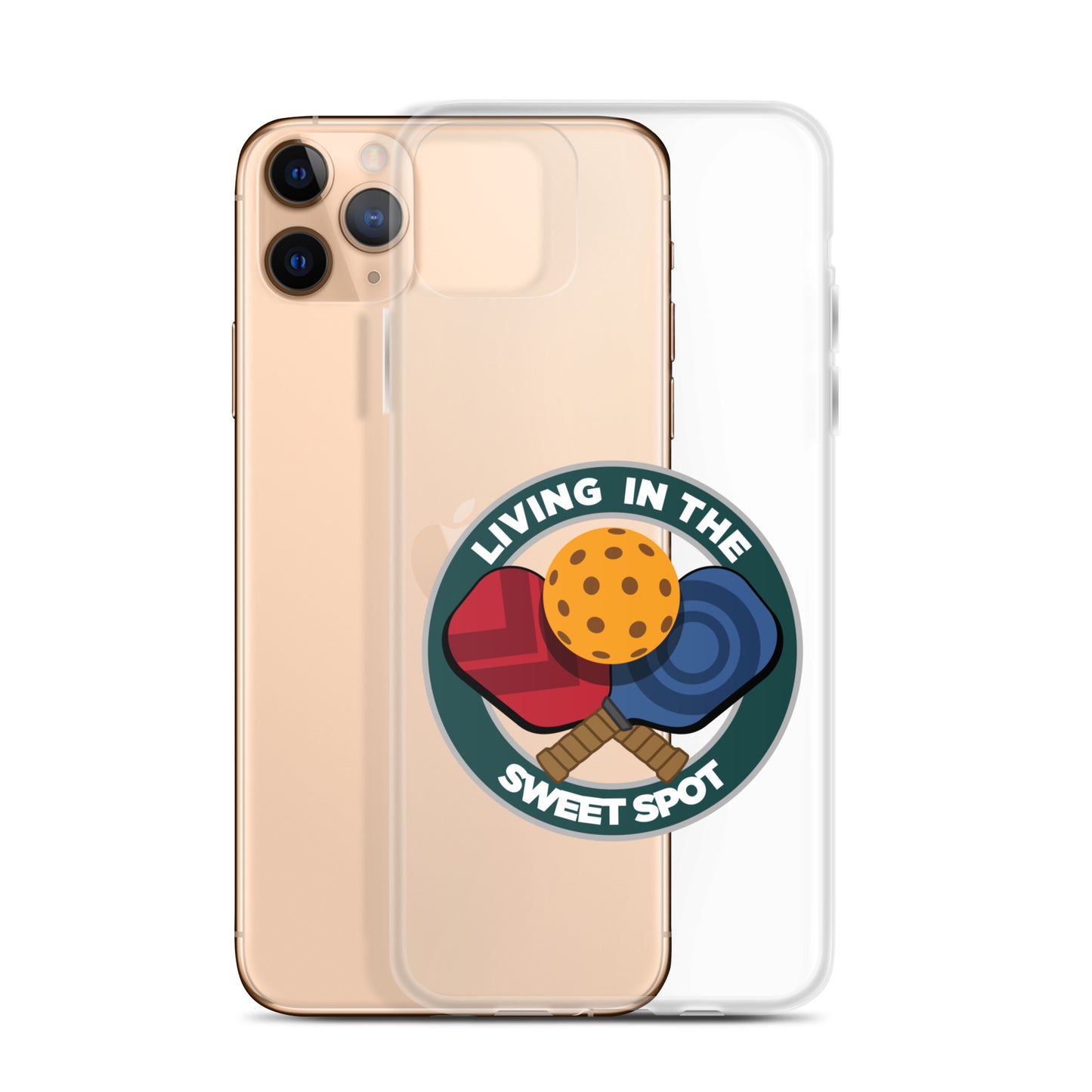 iPhone® Pickleball Case - "Living in the Sweet Spot" emblem - DocDink.com