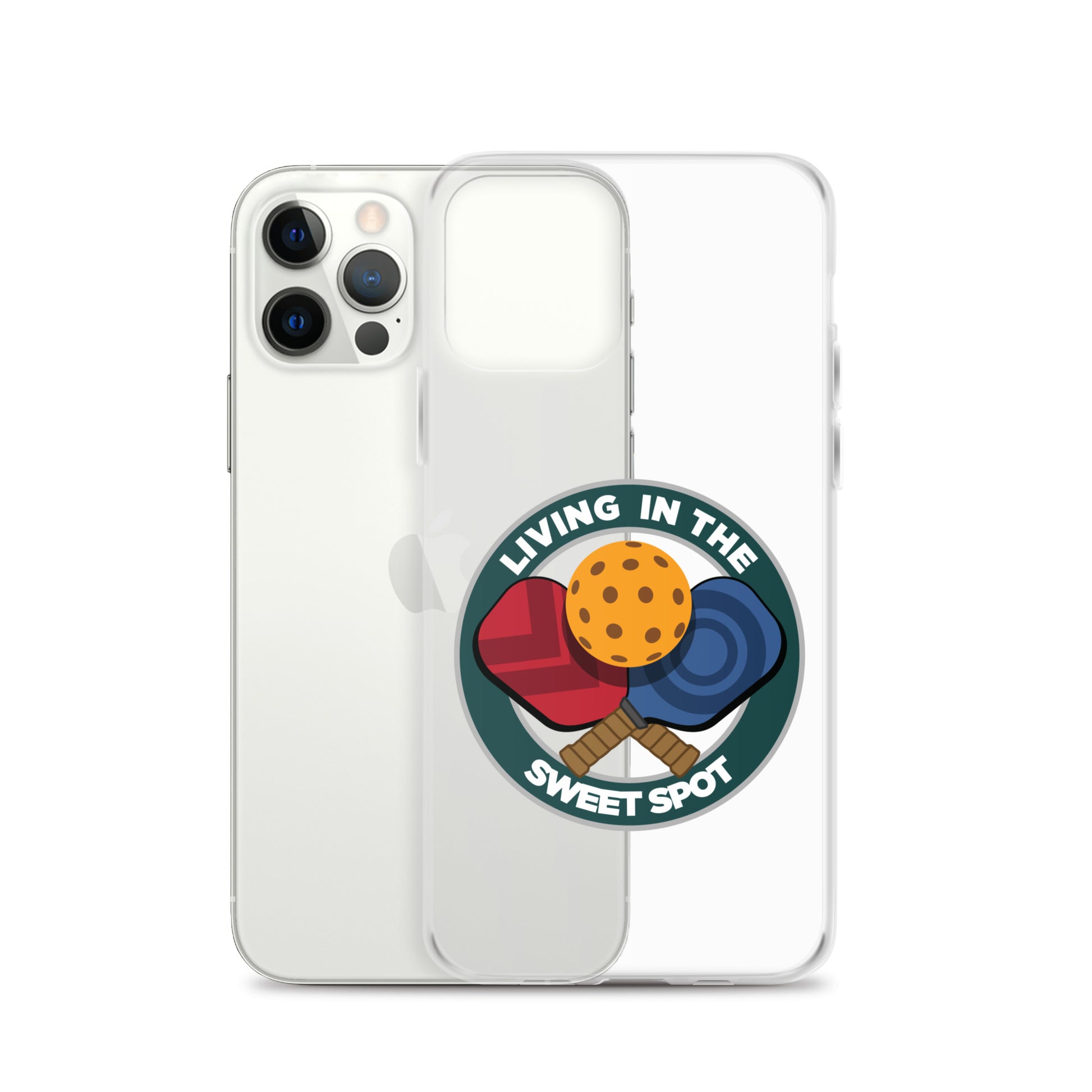 iPhone® Pickleball Case - "Living in the Sweet Spot" emblem - DocDink.com