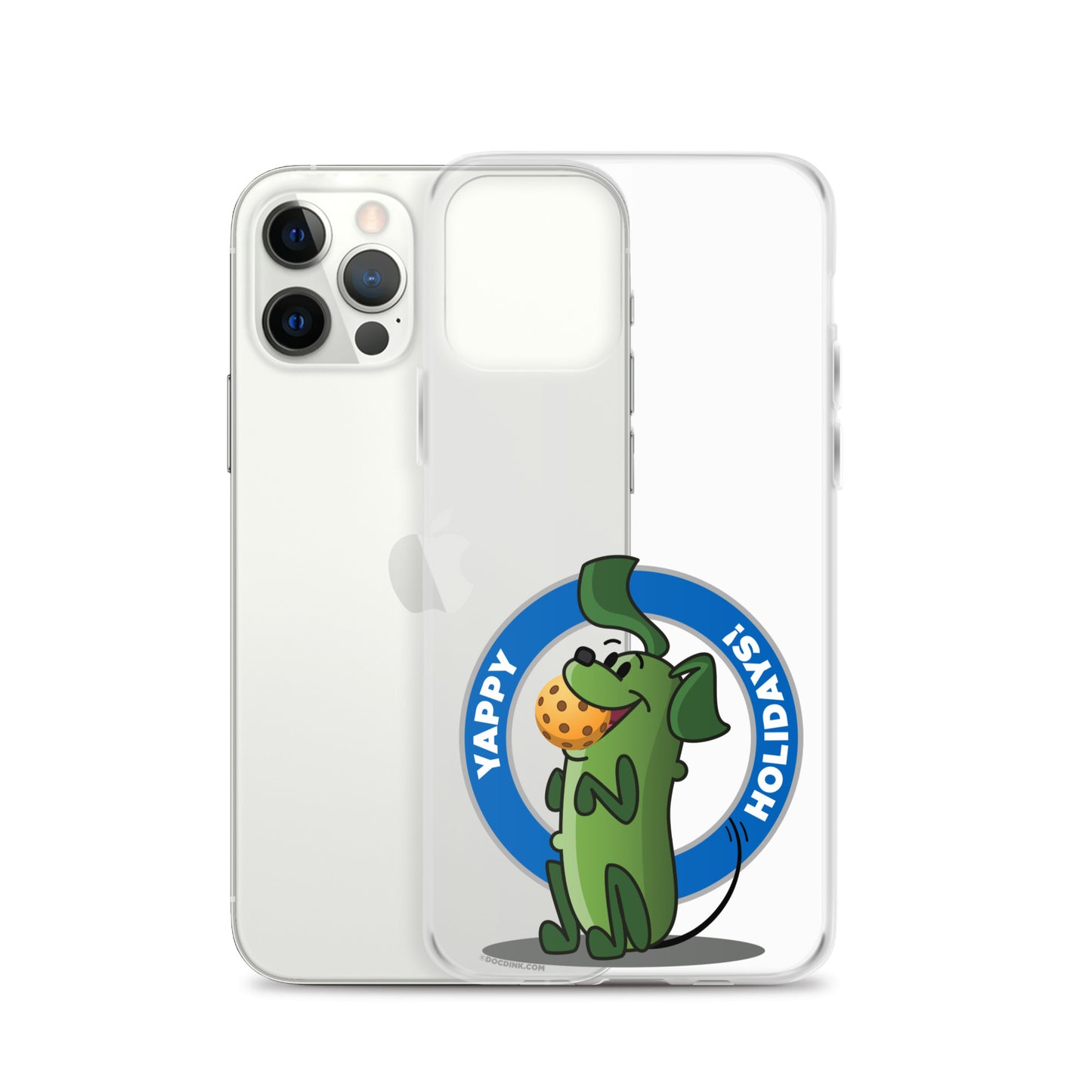 iPhone® Pickleball Case - Pickles "Yappy Holidays" - DocDink.com