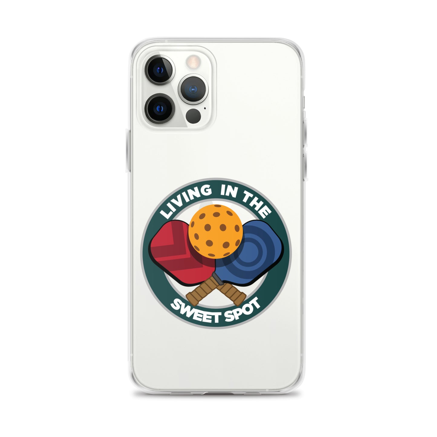 iPhone® Pickleball Case - "Living in the Sweet Spot" emblem - DocDink.com