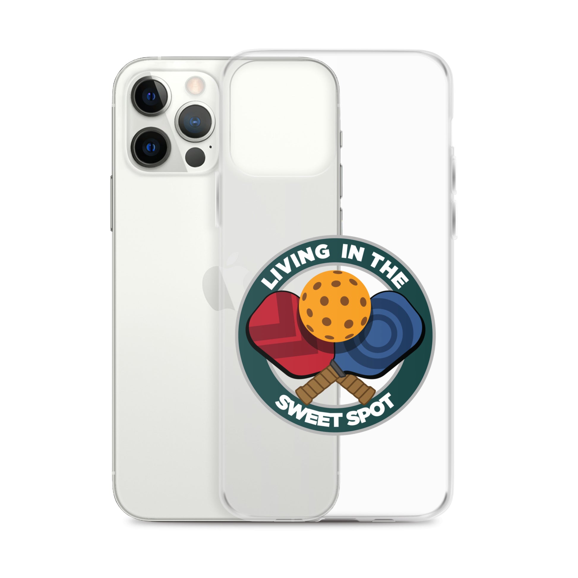 iPhone® Pickleball Case - "Living in the Sweet Spot" emblem - DocDink.com