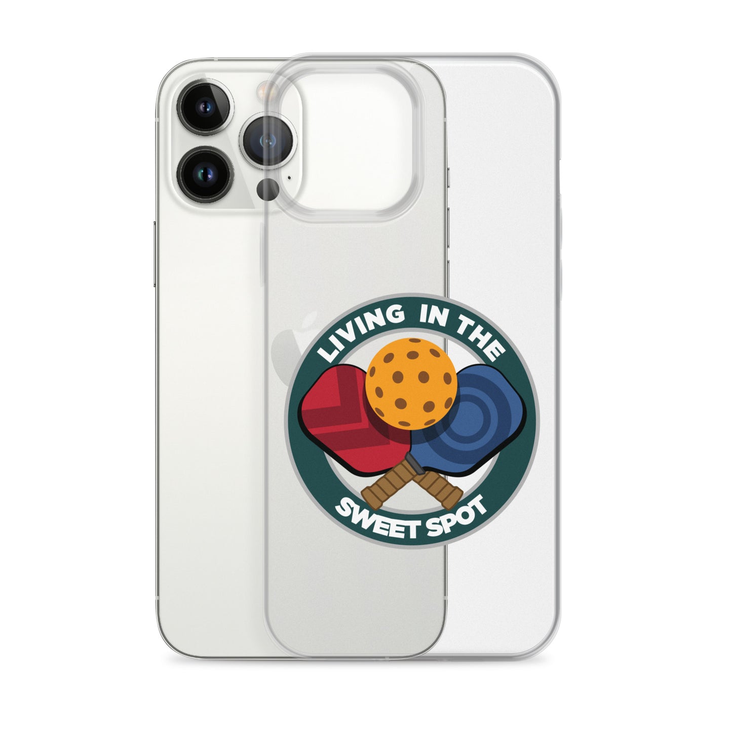 iPhone® Pickleball Case - "Living in the Sweet Spot" emblem - DocDink.com