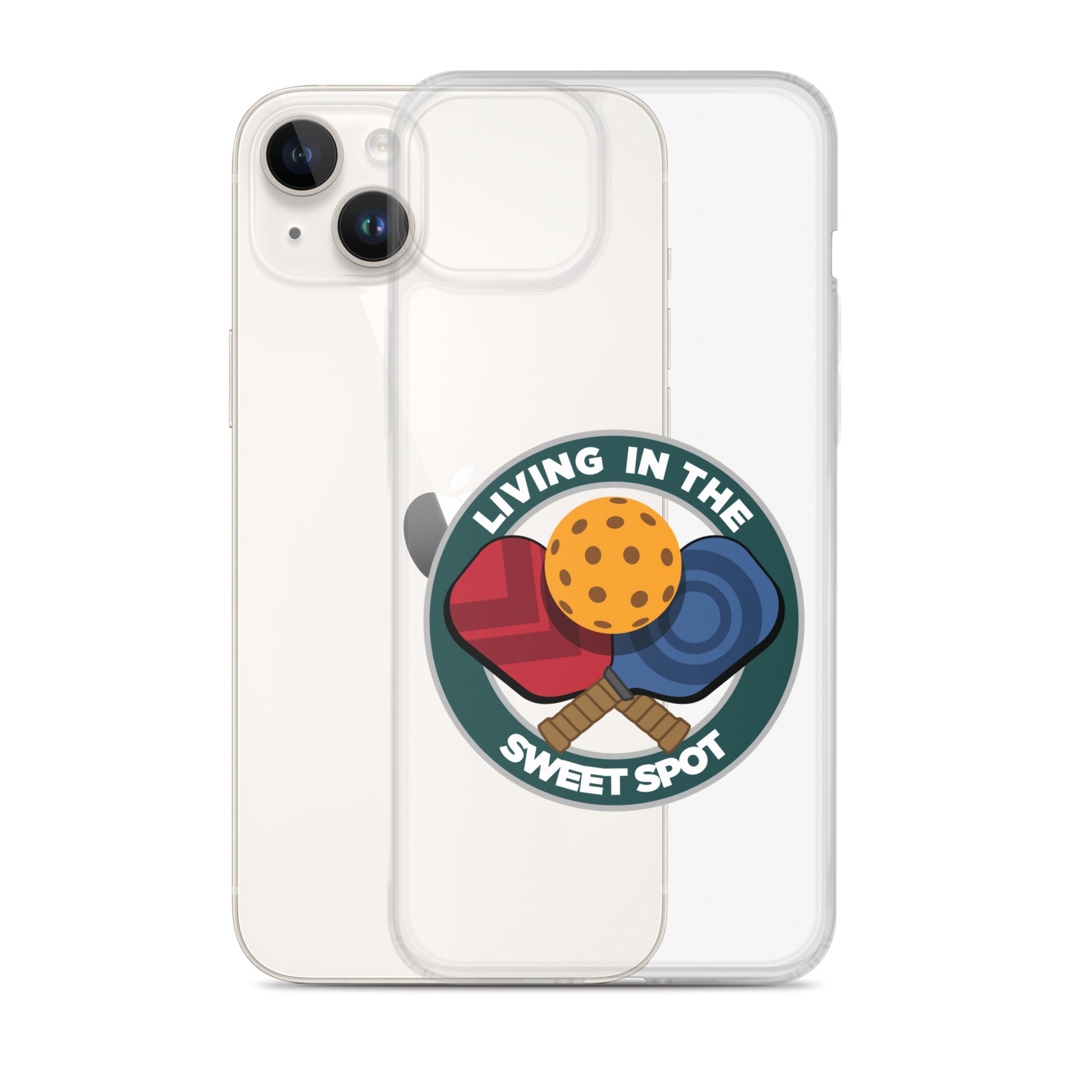 iPhone® Pickleball Case - "Living in the Sweet Spot" emblem - DocDink.com