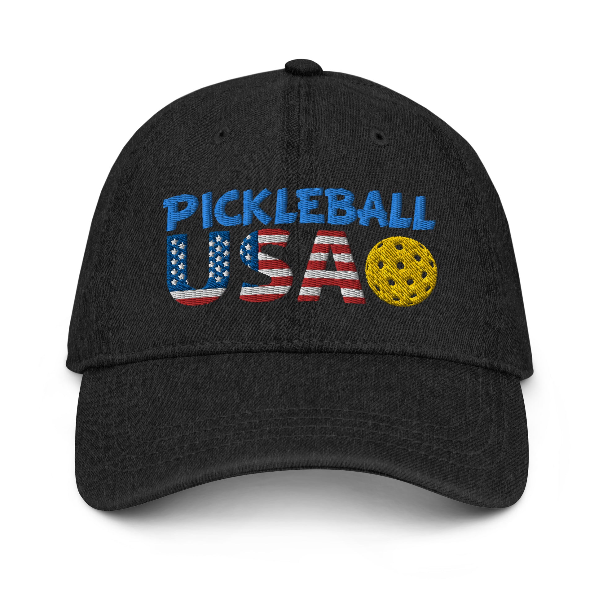 Denim Hat - "Pickleball USA" w/ball - DocDink.com