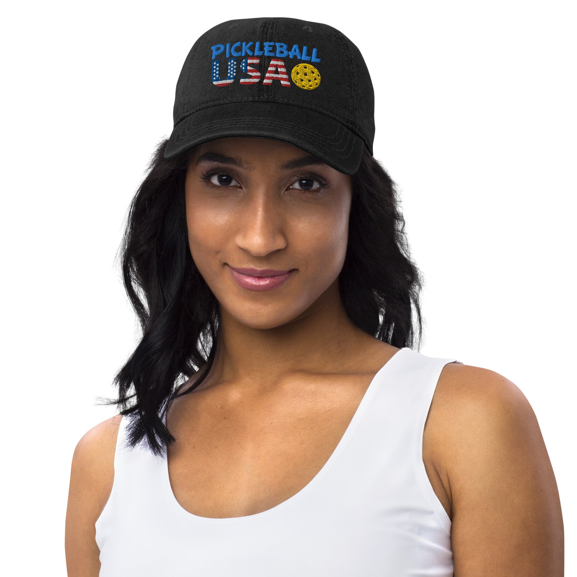 Denim Hat - "Pickleball USA" w/ball - DocDink.com