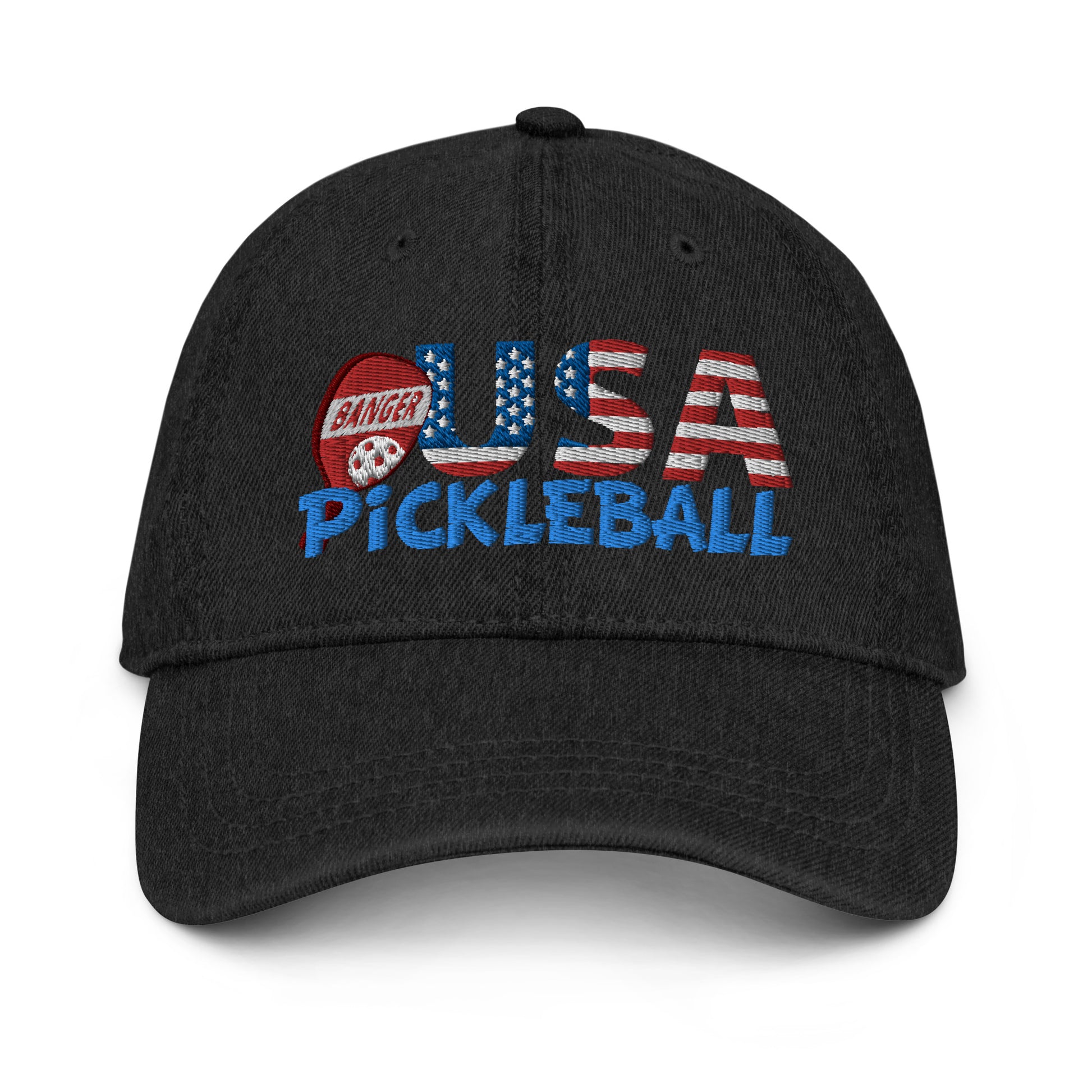 Denim Hat - "Pickleball USA" w/paddle - DocDink.com