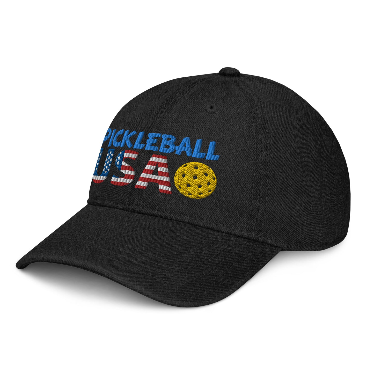 Denim Hat - "Pickleball USA" w/ball - DocDink.com