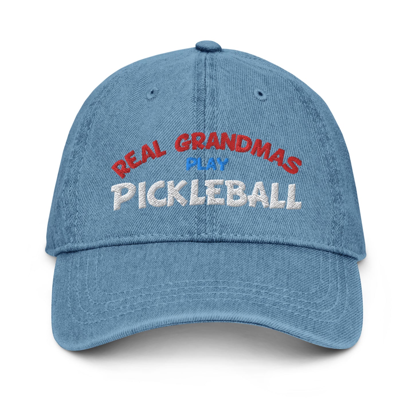 Denim Hat - "REAL Grandmas Play Pickleball" - DocDink.com