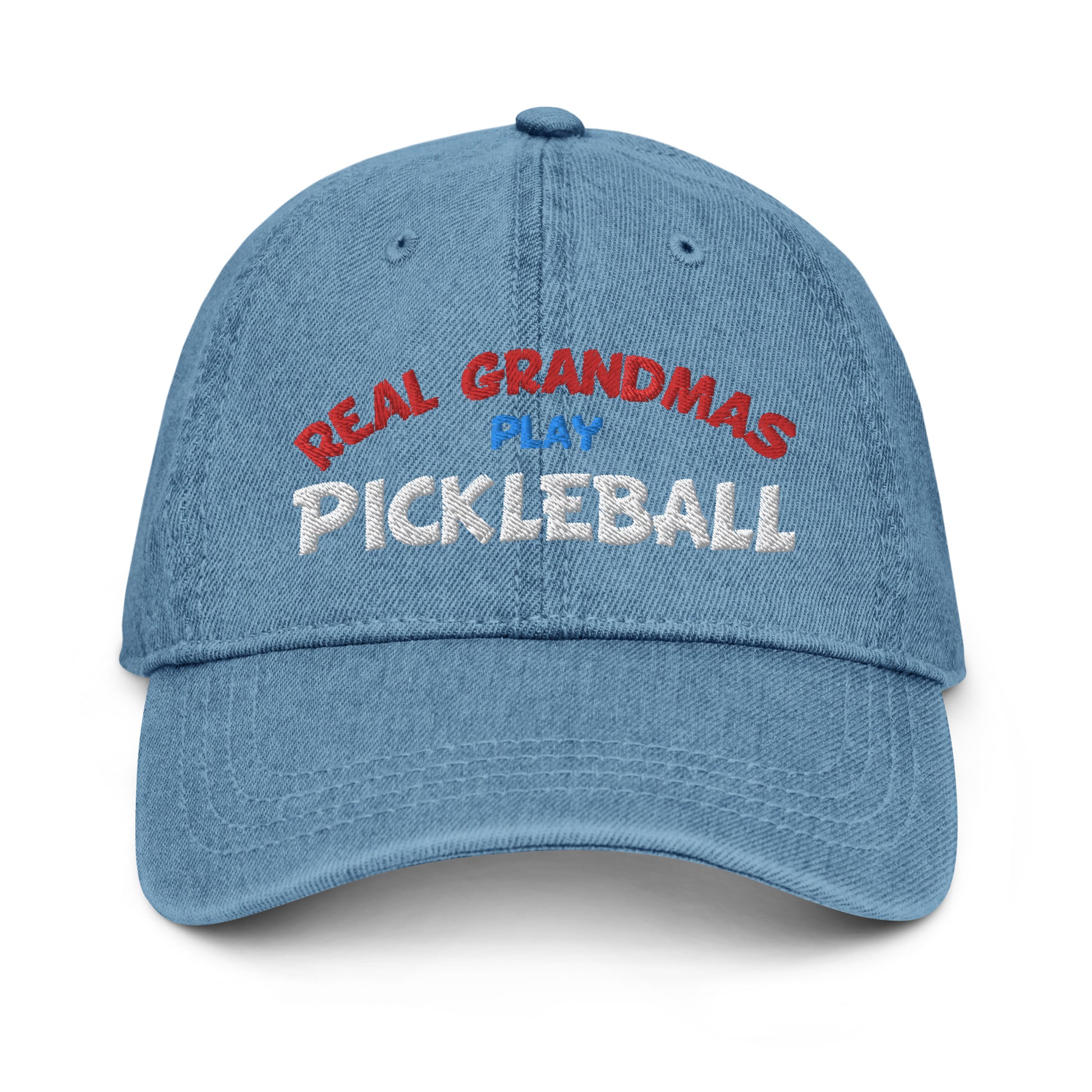 Denim Hat - "REAL Grandmas Play Pickleball" - DocDink.com