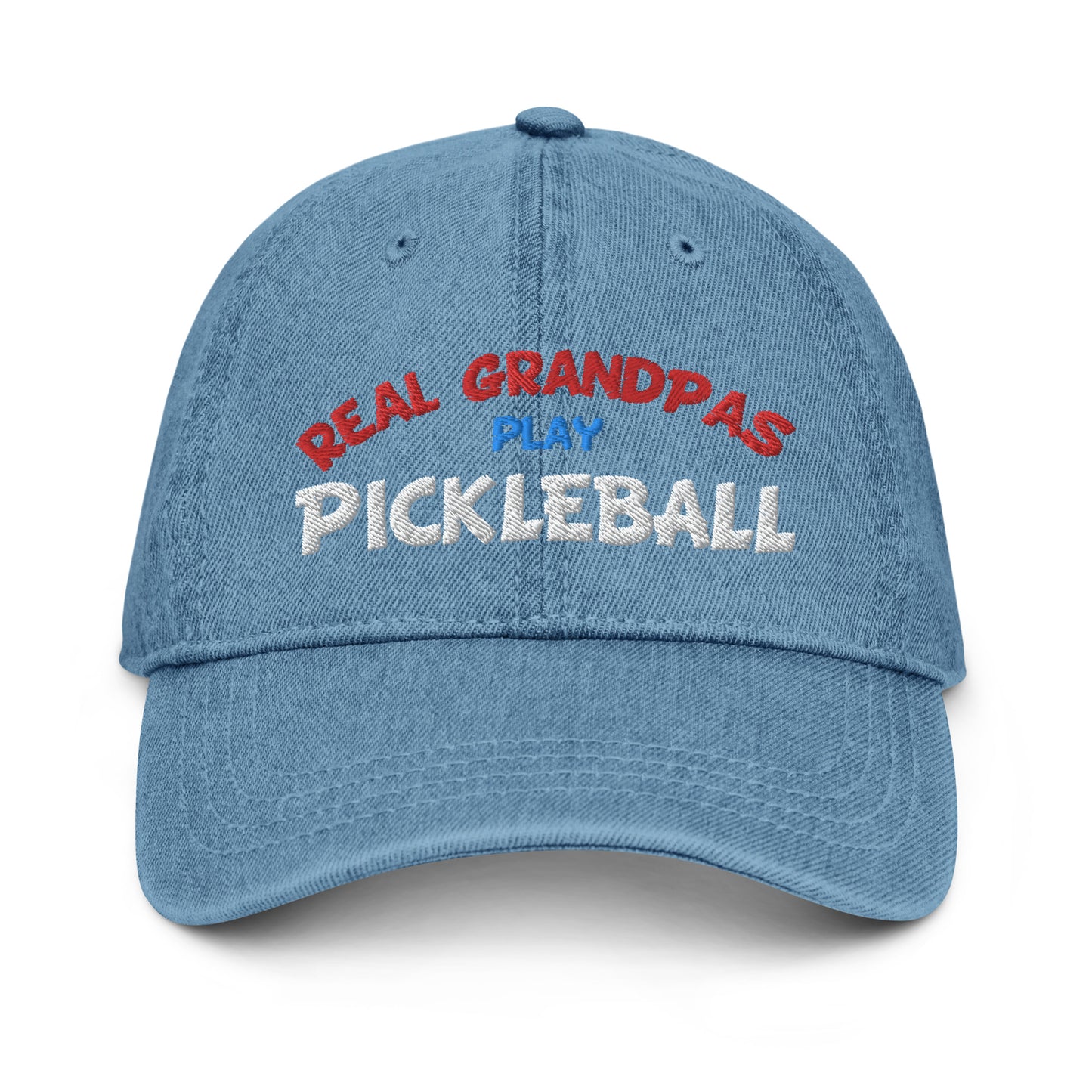 Denim Hat - "REAL Grandpas Play Pickleball" - DocDink.com