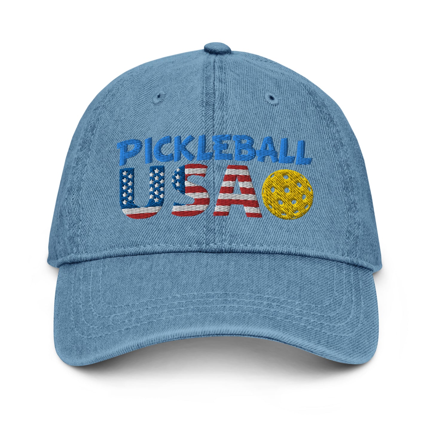 Denim Hat - "Pickleball USA" w/ball - DocDink.com