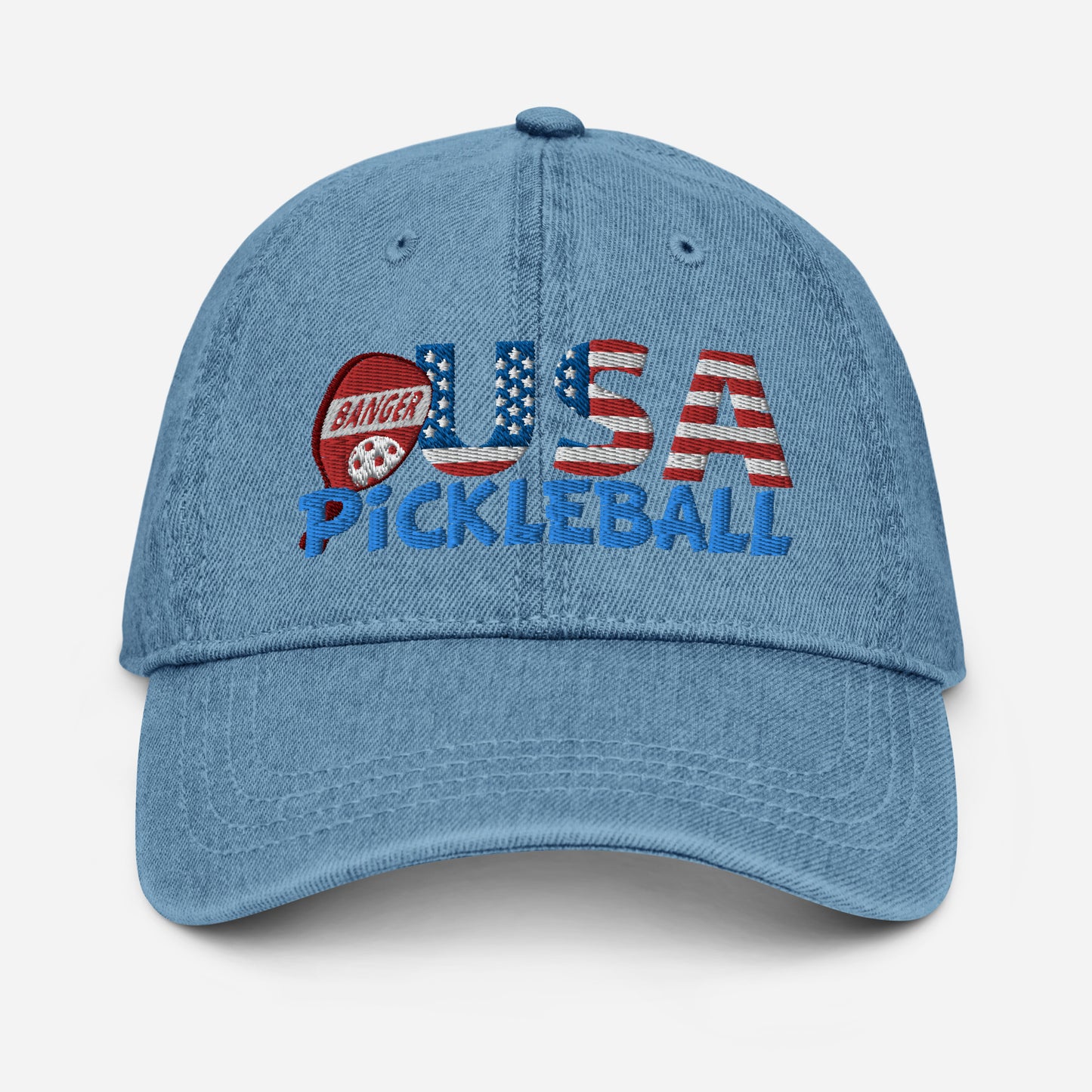 Denim Hat - "Pickleball USA" w/paddle - DocDink.com