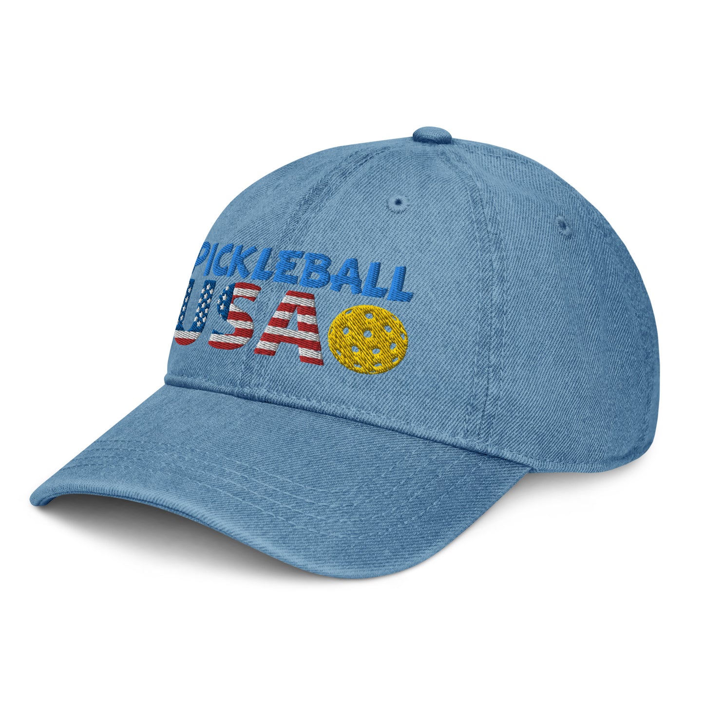 Denim Hat - "Pickleball USA" w/ball - DocDink.com