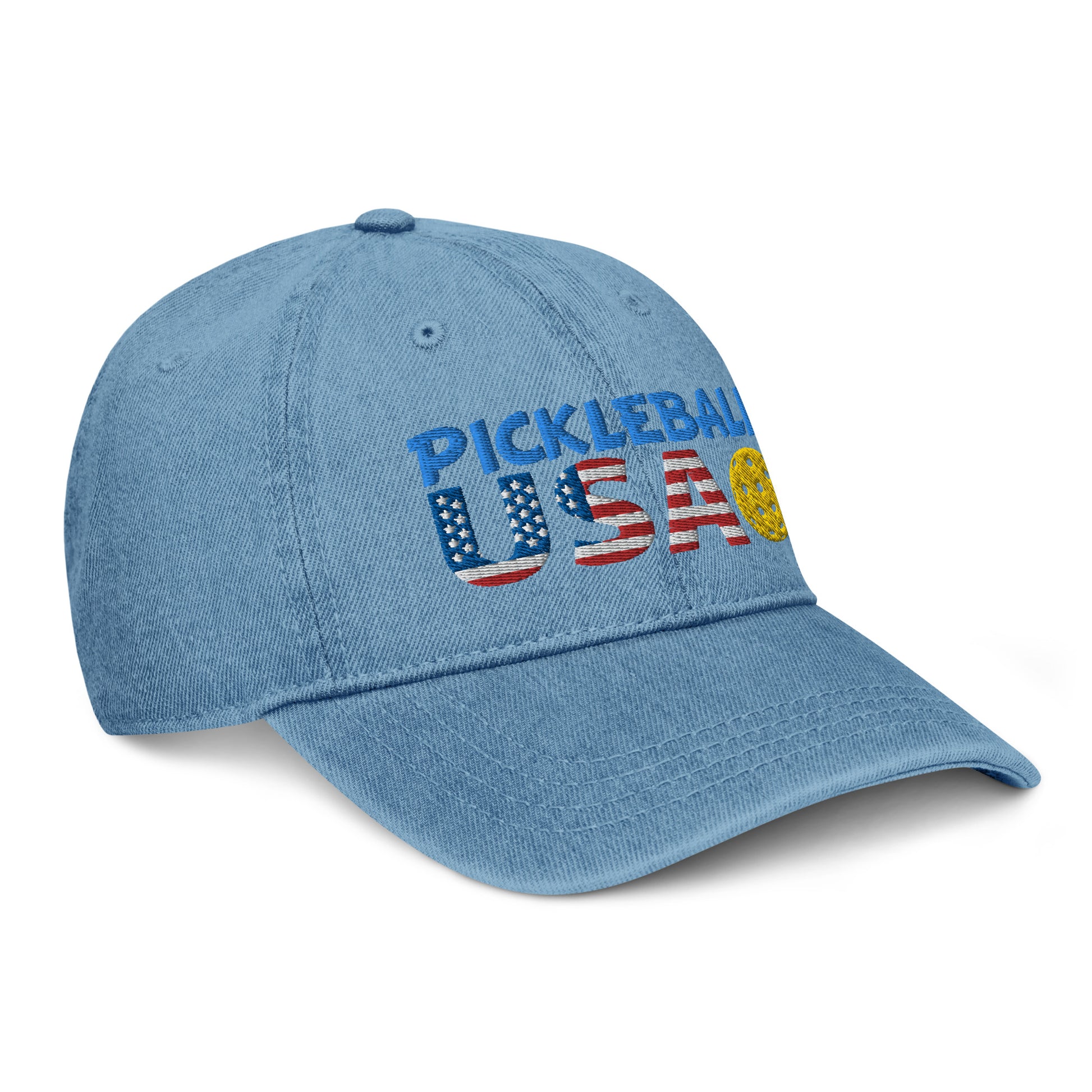 Denim Hat - "Pickleball USA" w/ball - DocDink.com