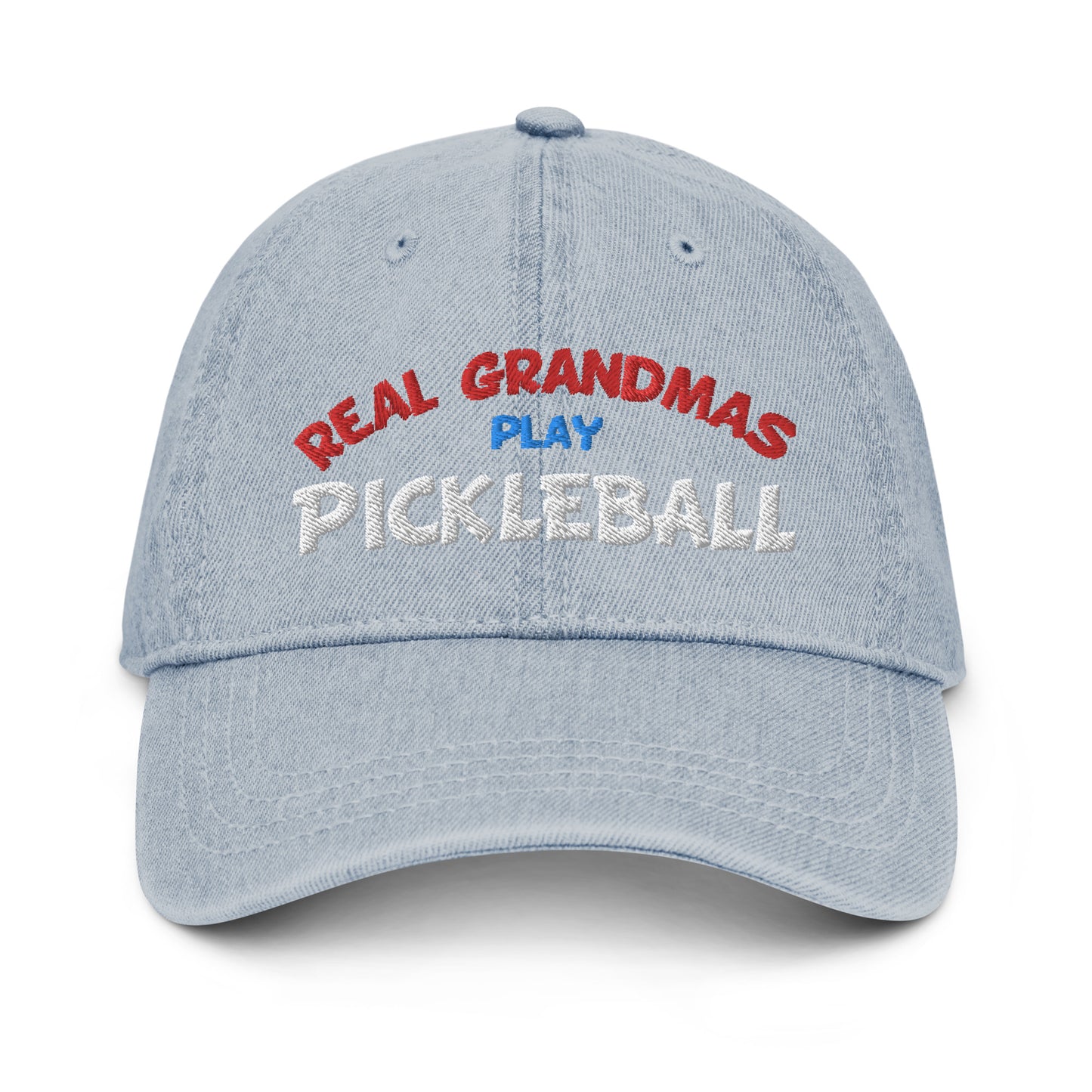 Denim Hat - "REAL Grandmas Play Pickleball" - DocDink.com