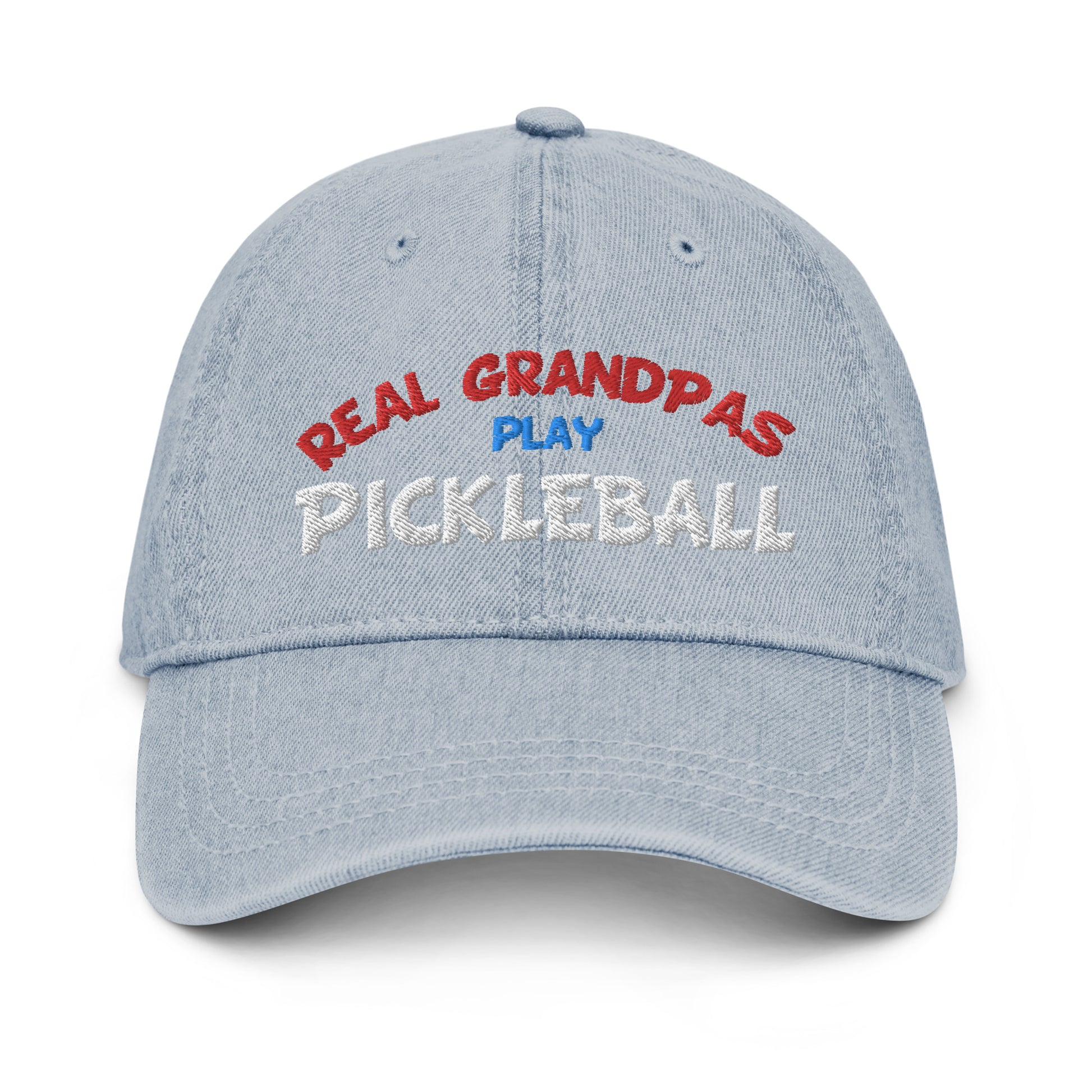 Denim Hat - "REAL Grandpas Play Pickleball" - DocDink.com