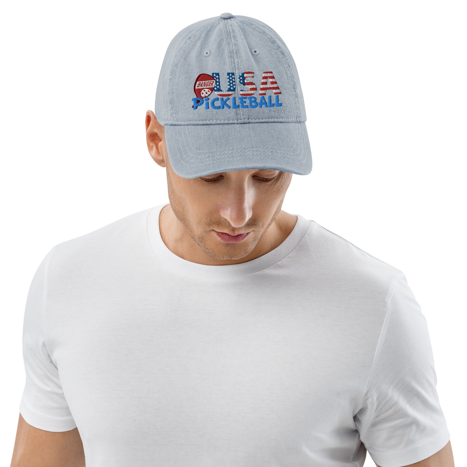 Denim Hat - "Pickleball USA" w/paddle - DocDink.com