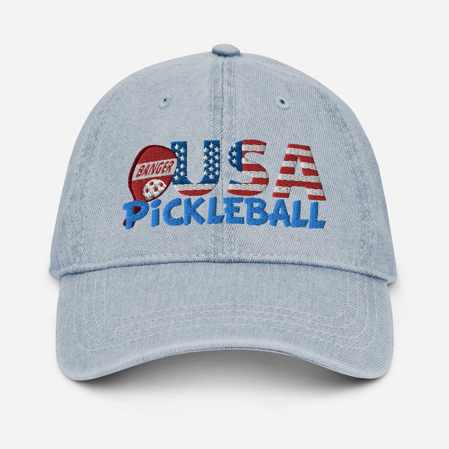 Denim Hat - "Pickleball USA" w/paddle - DocDink.com