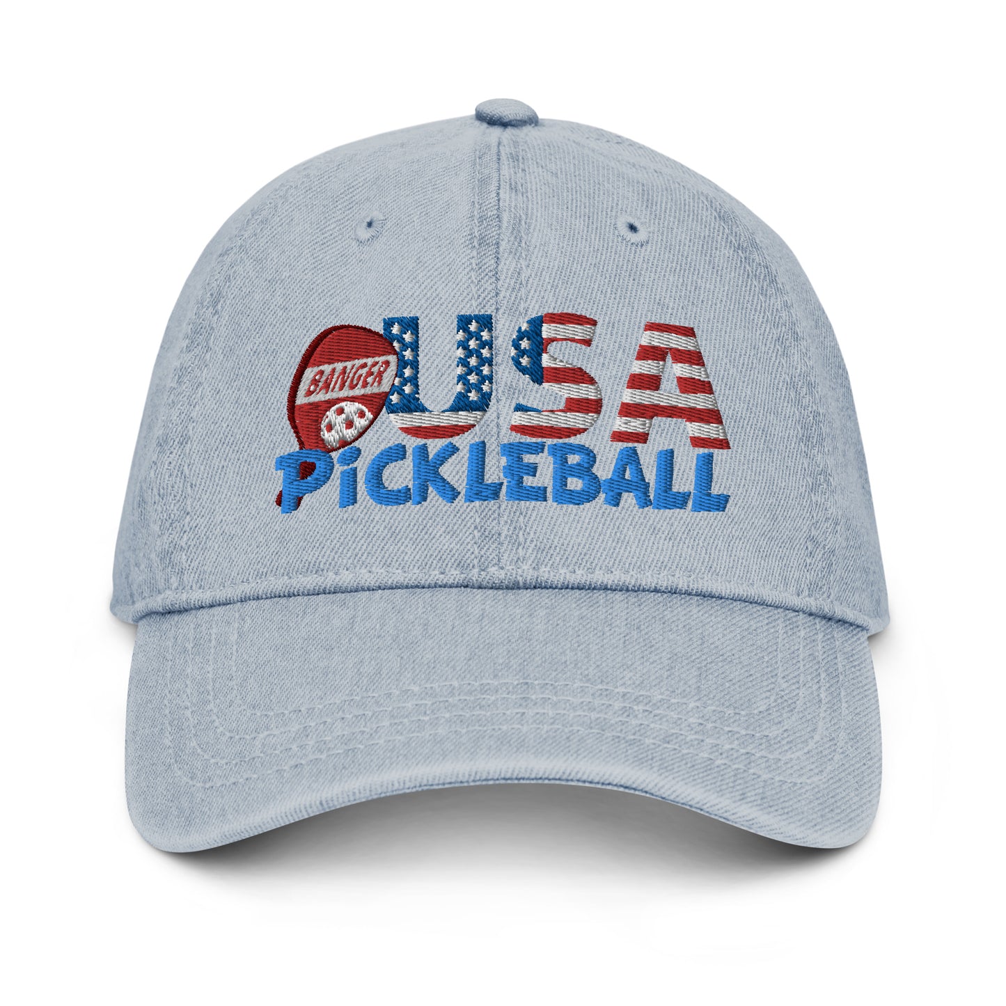 Denim Hat - "Pickleball USA" w/paddle - DocDink.com